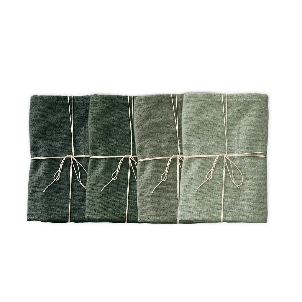Linen Napkin Set (Green Gradient)