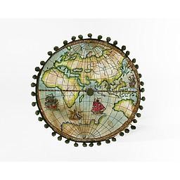 Cojin Redondo Madroño con Botón (Green Worldmap)