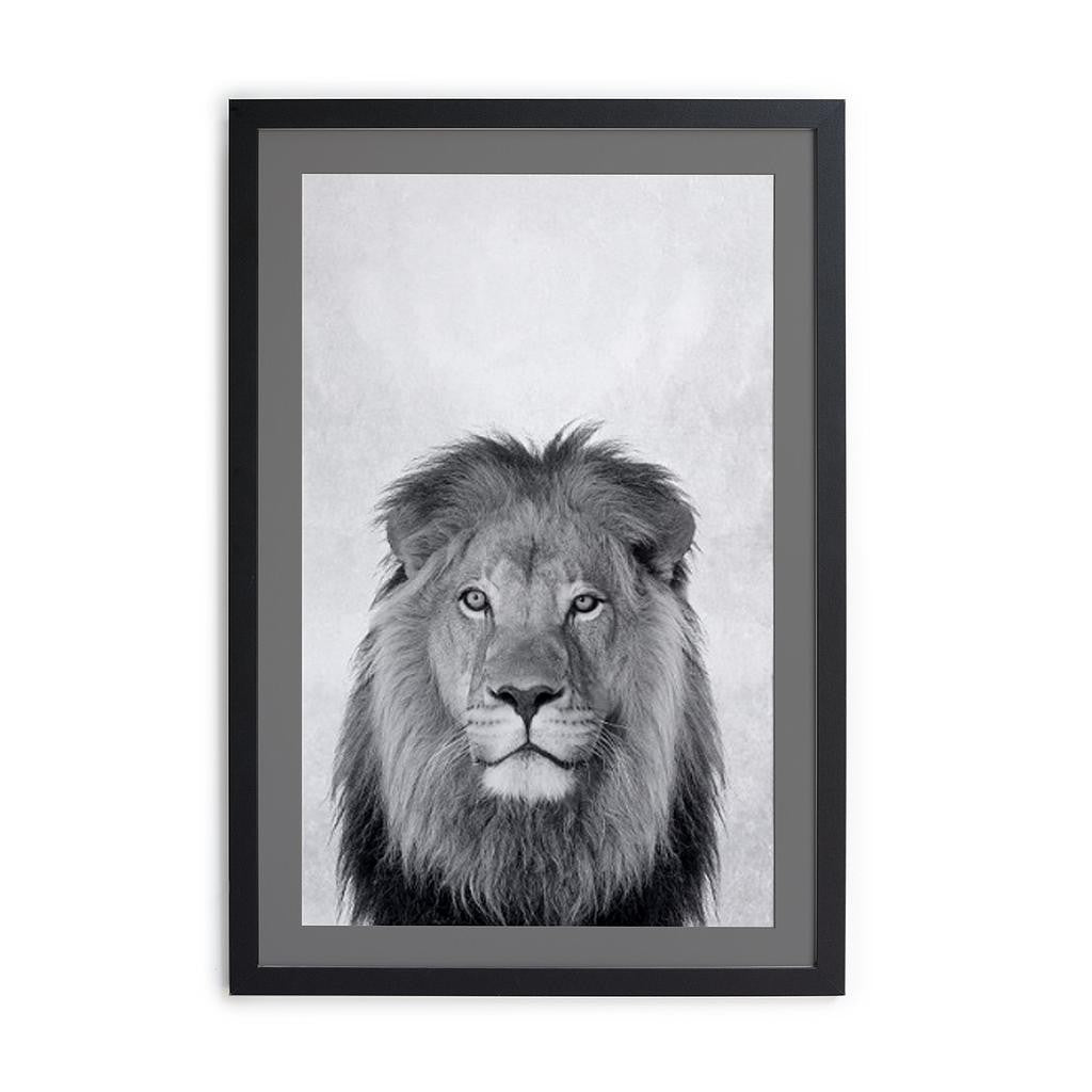 Cuadro Moldura Negra 40x30cm Passpartout Color (Grey Lion)