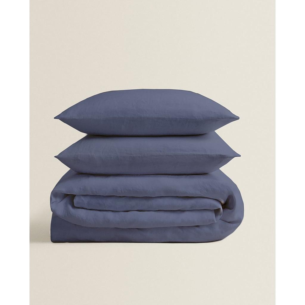 Funda Nordica Linen Wash 150x200 (Blue)
