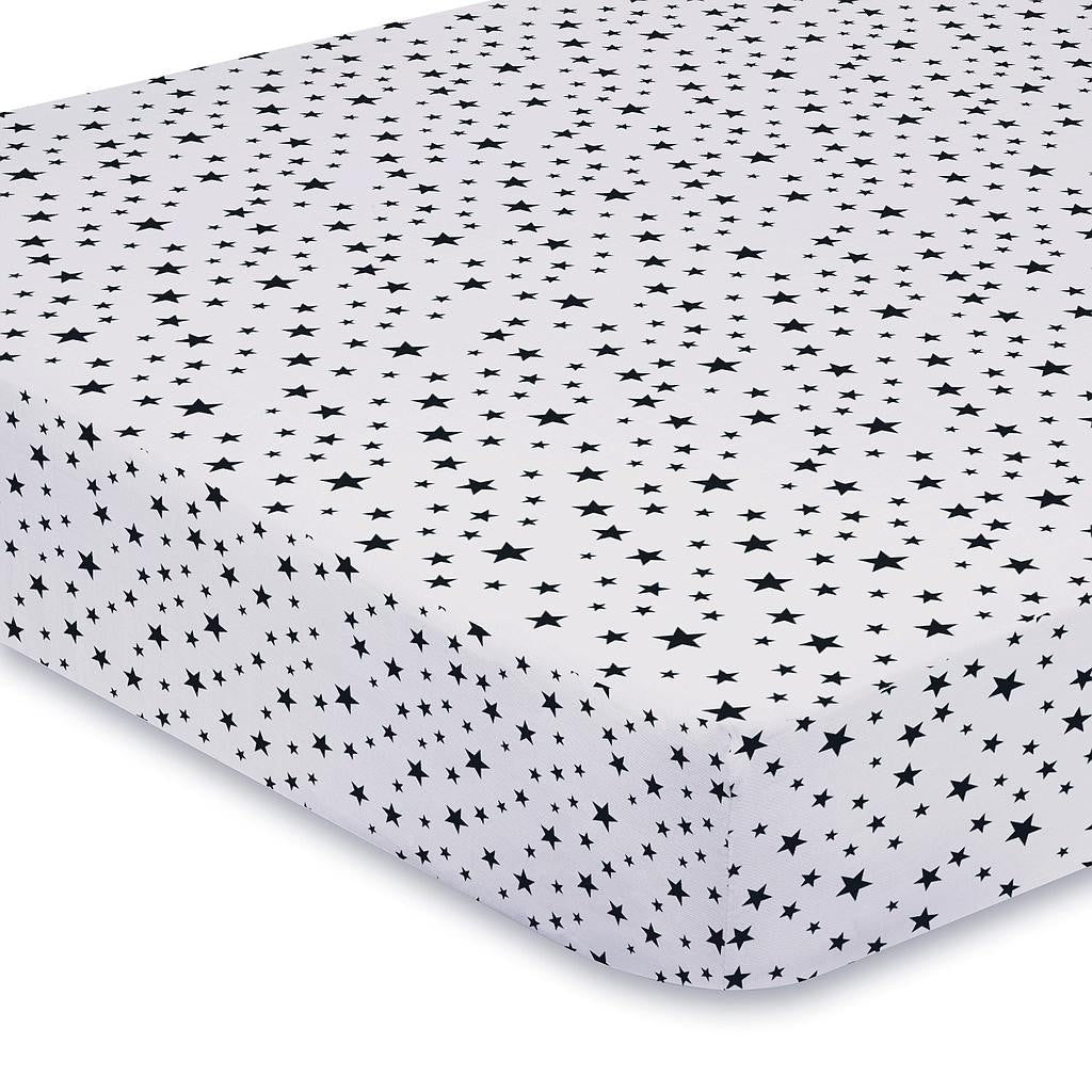 Fitted Tshirt Sheet 90 (Black Stars)