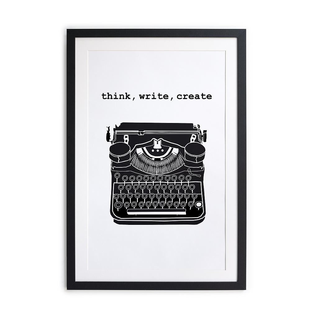 Cuadro moldura negra 60x40 (Think write create)