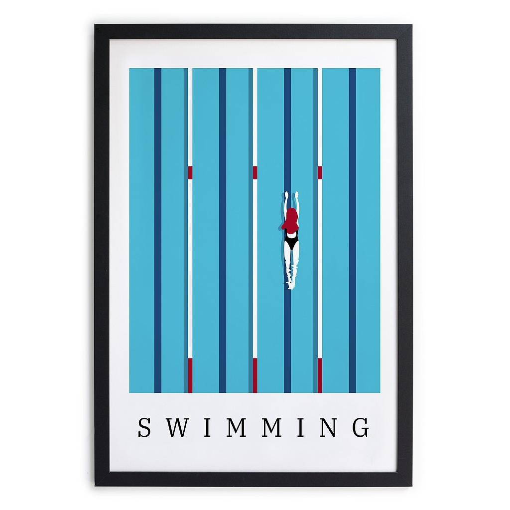 Cuadro Moldura Negra 40x30 (Swimming Poster)