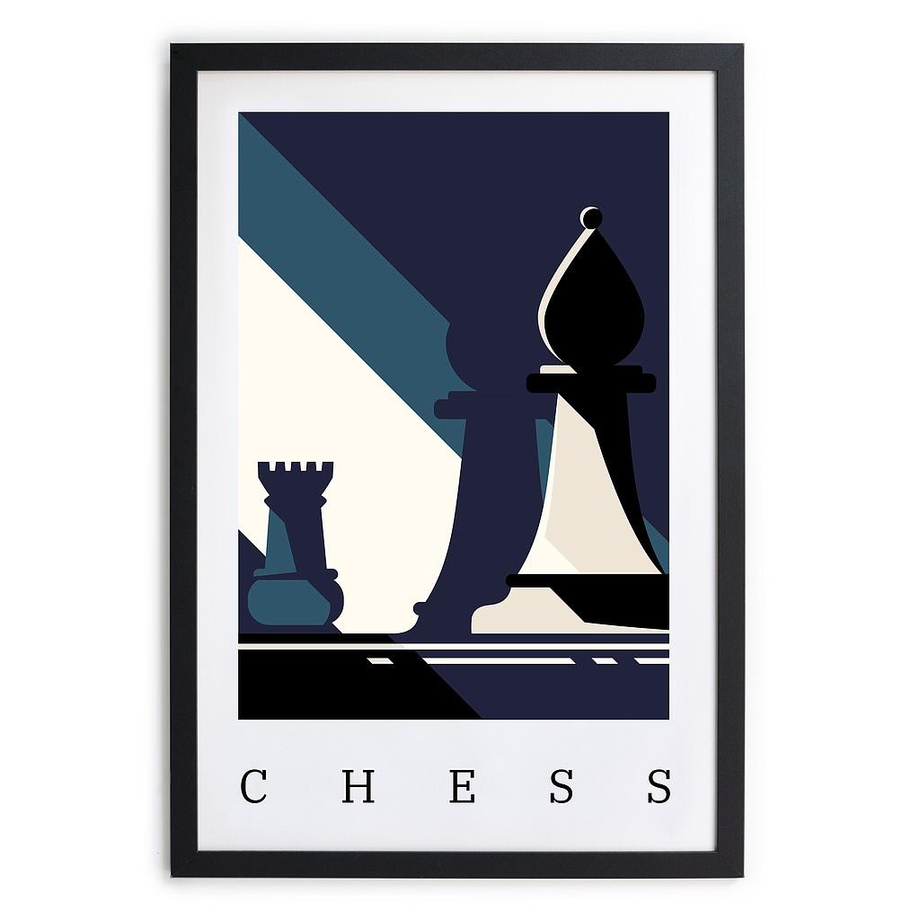 Cuadro Moldura Negra 40x30 (Chess Poster 3)