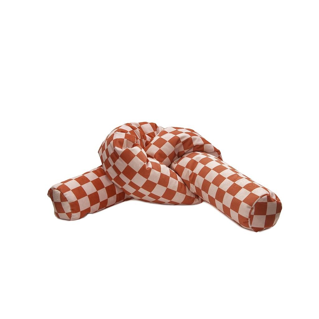 Cojin Serpiente XXL Terciopelo (Pink Checkered)