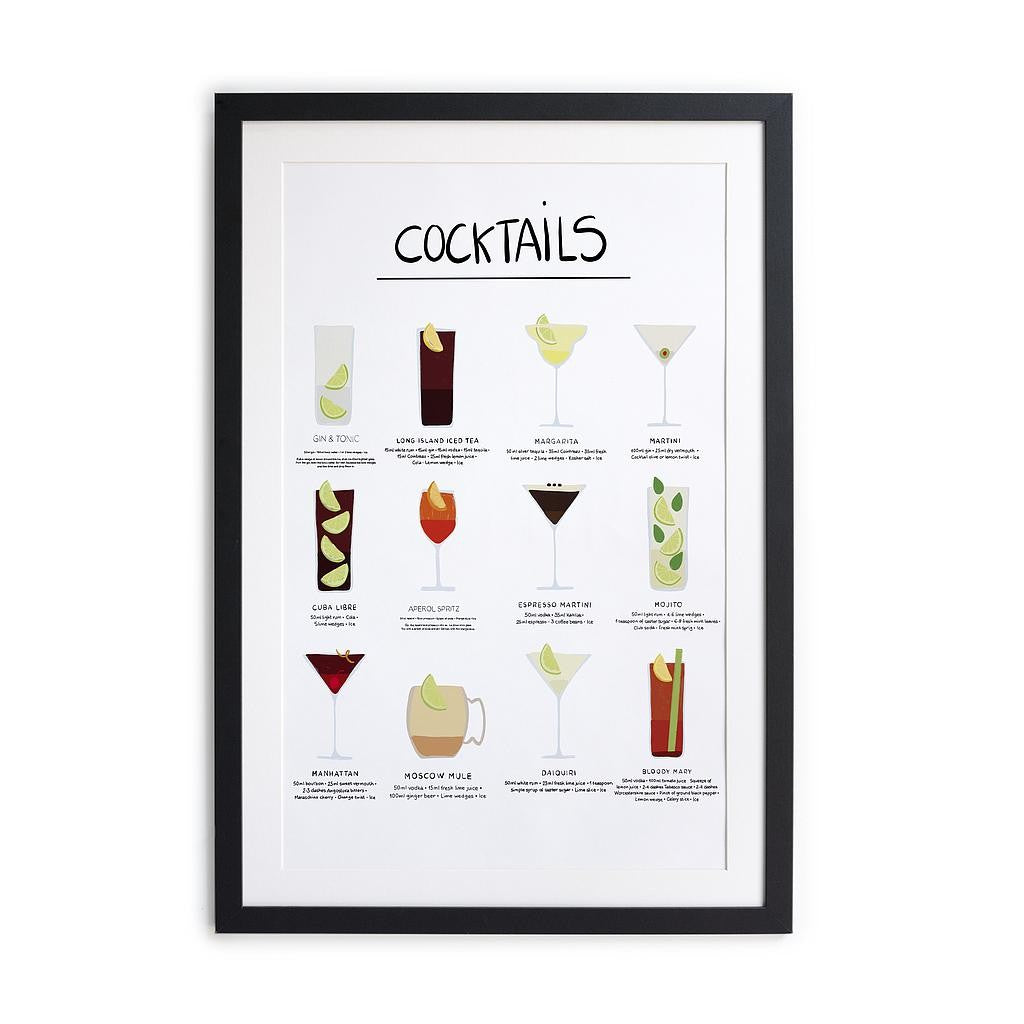 Cuadro moldura negra 60x40 (Cocktail)