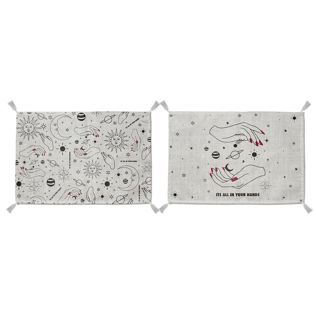 Set 2 Mantel Individual Lino con Borlas (herbolarium malva)