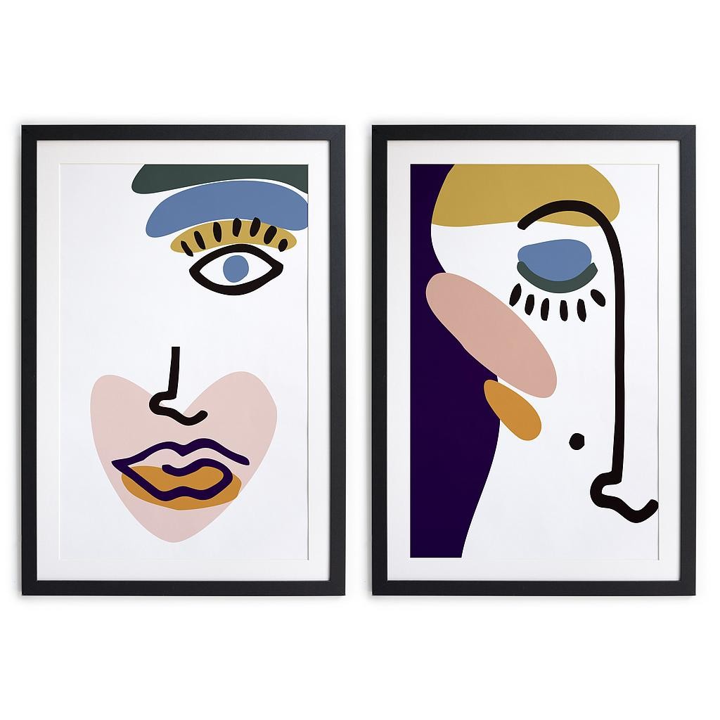 Set 2 Molduras 40x30 Negro (Faces)