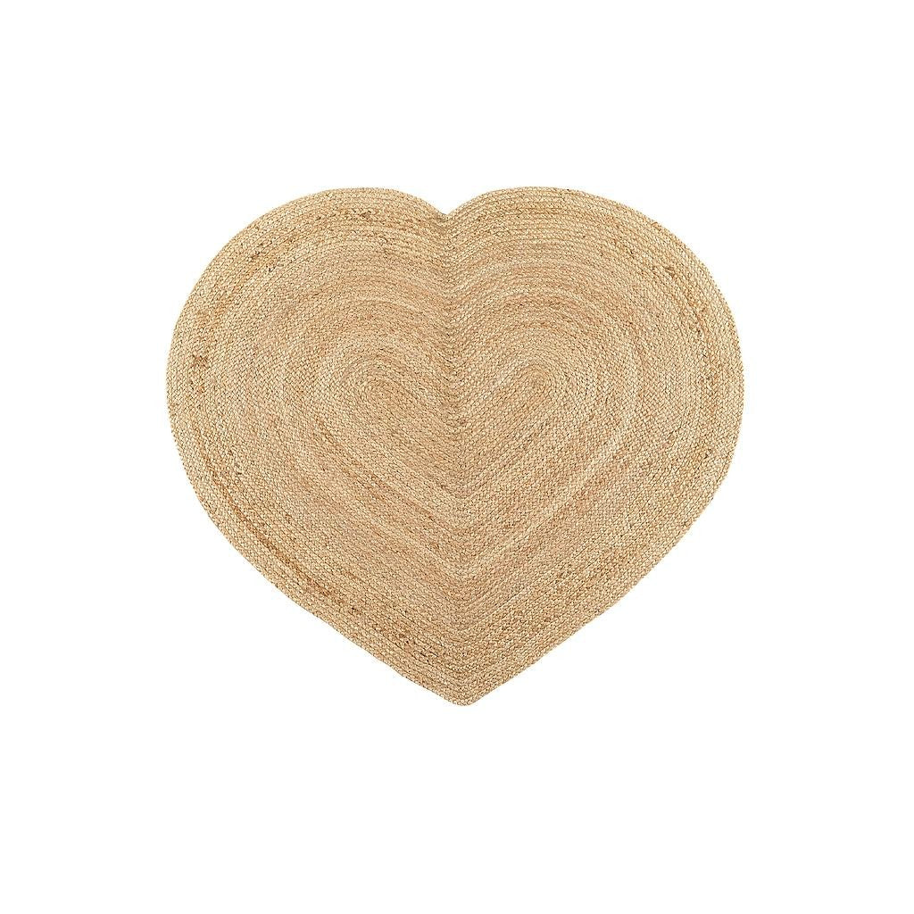 Heart Yute Rug 90x110cm (Natural)