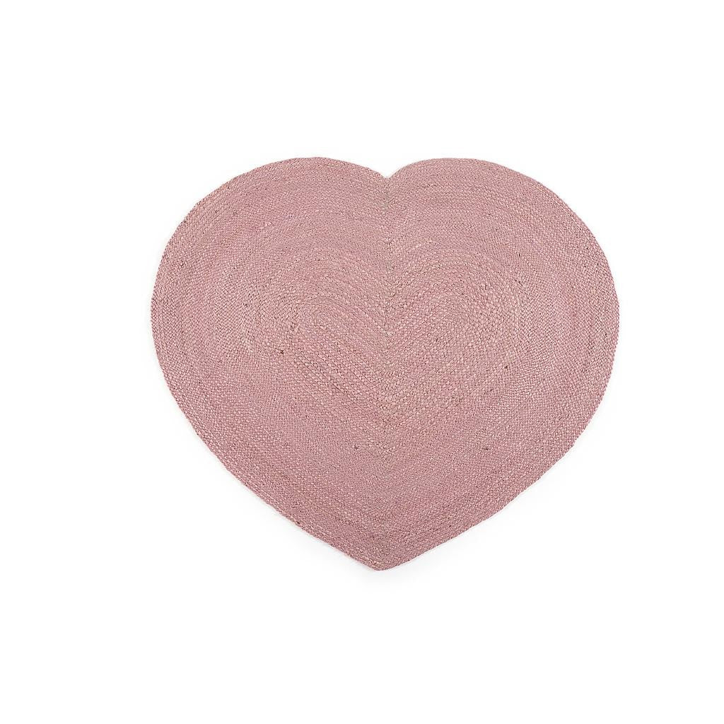 Heart Yute Rug 45x55cm (Rose)