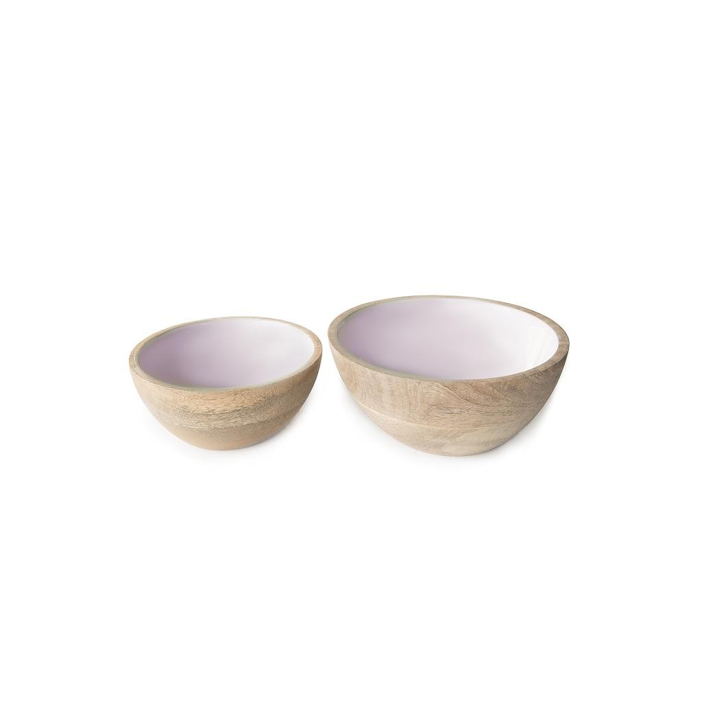 Set 2 Wooden Bowls (Rosa)
