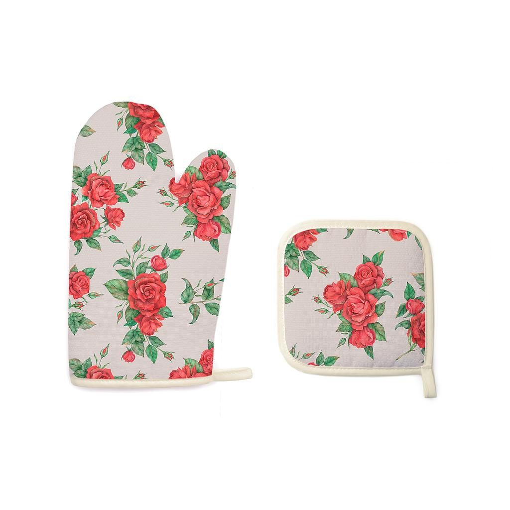 Kitchen Mittens Set (Flowers)