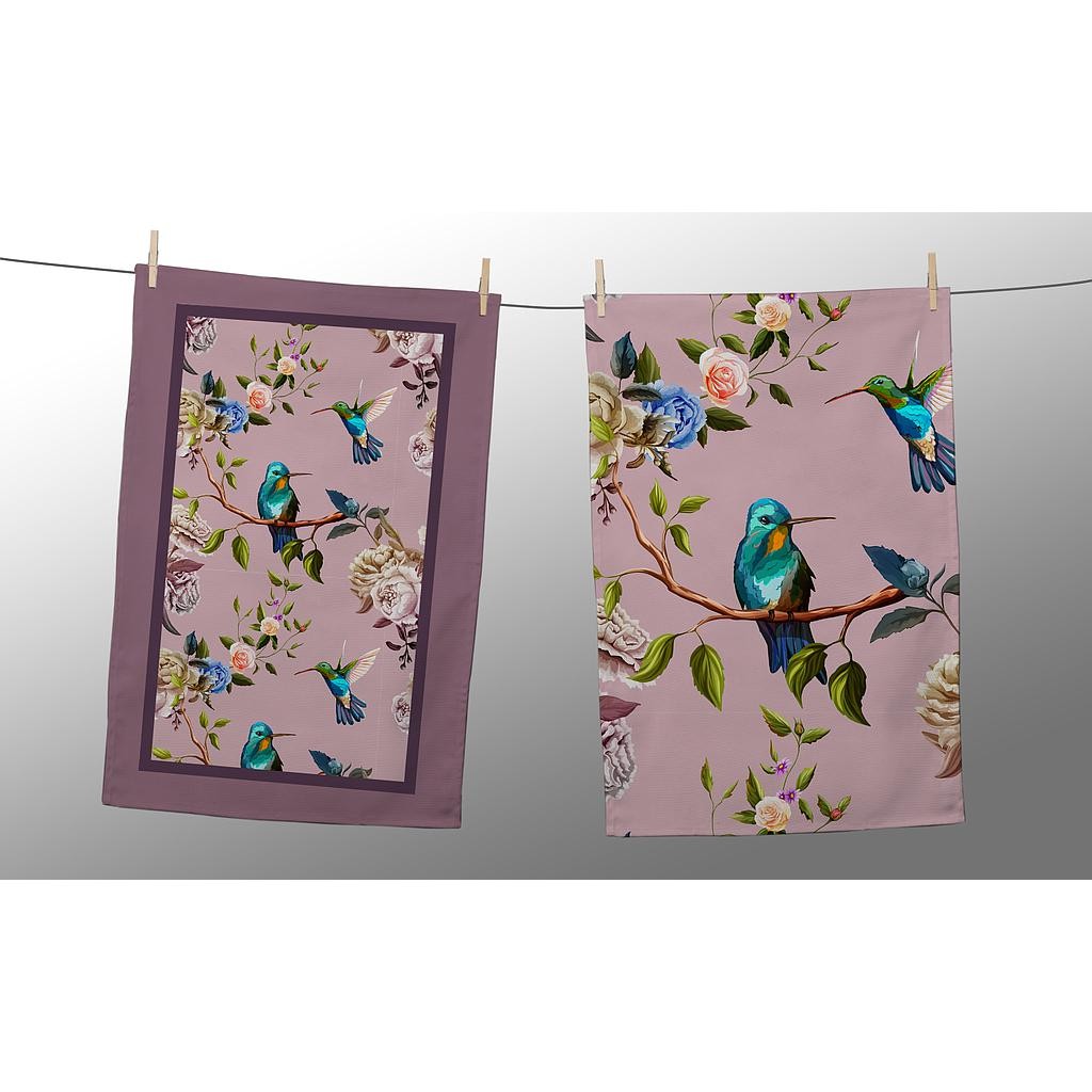 Set 2 Paños (colibri malva)