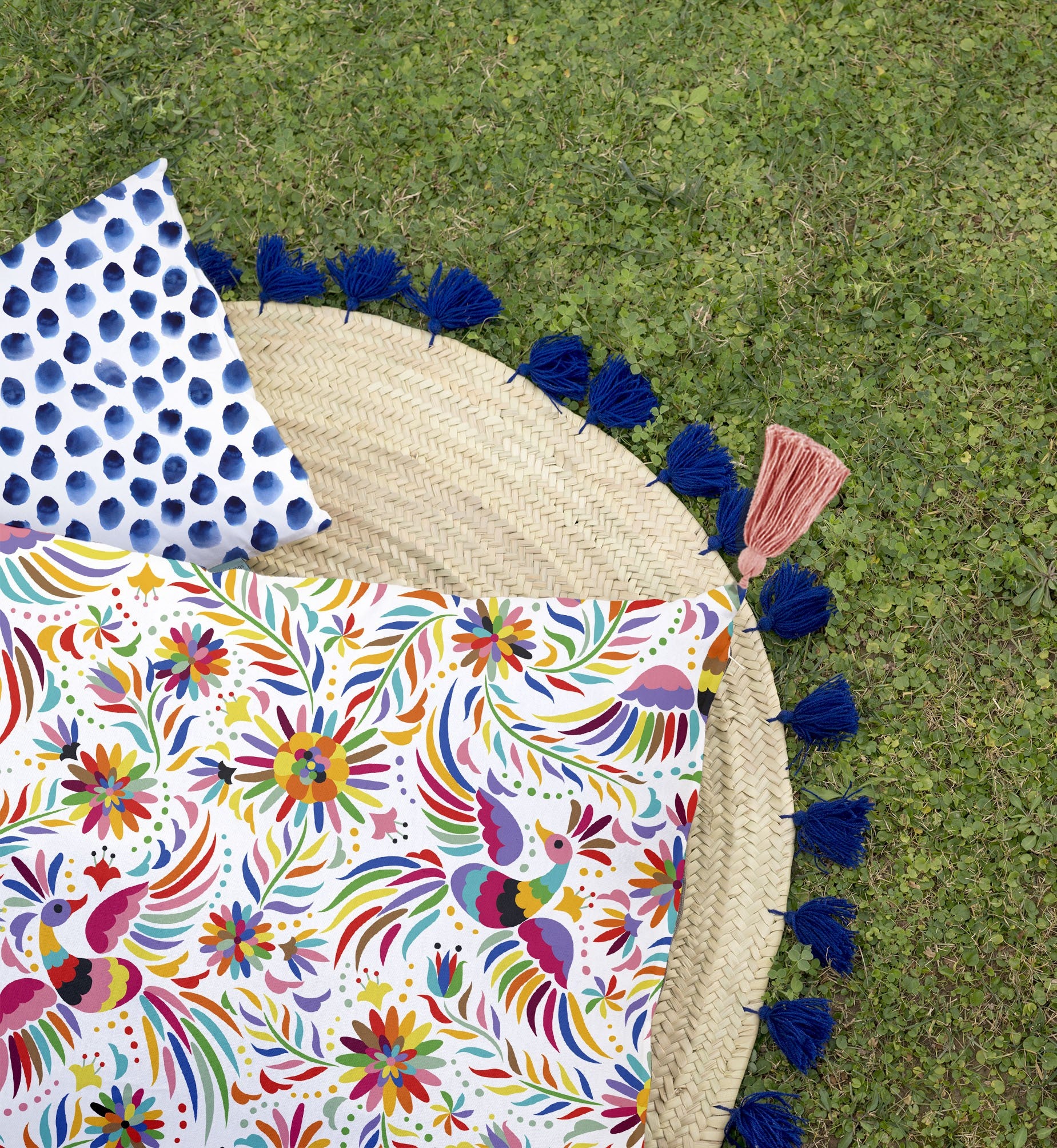 Cojin 45x45 Borlas (Ave Otomi)