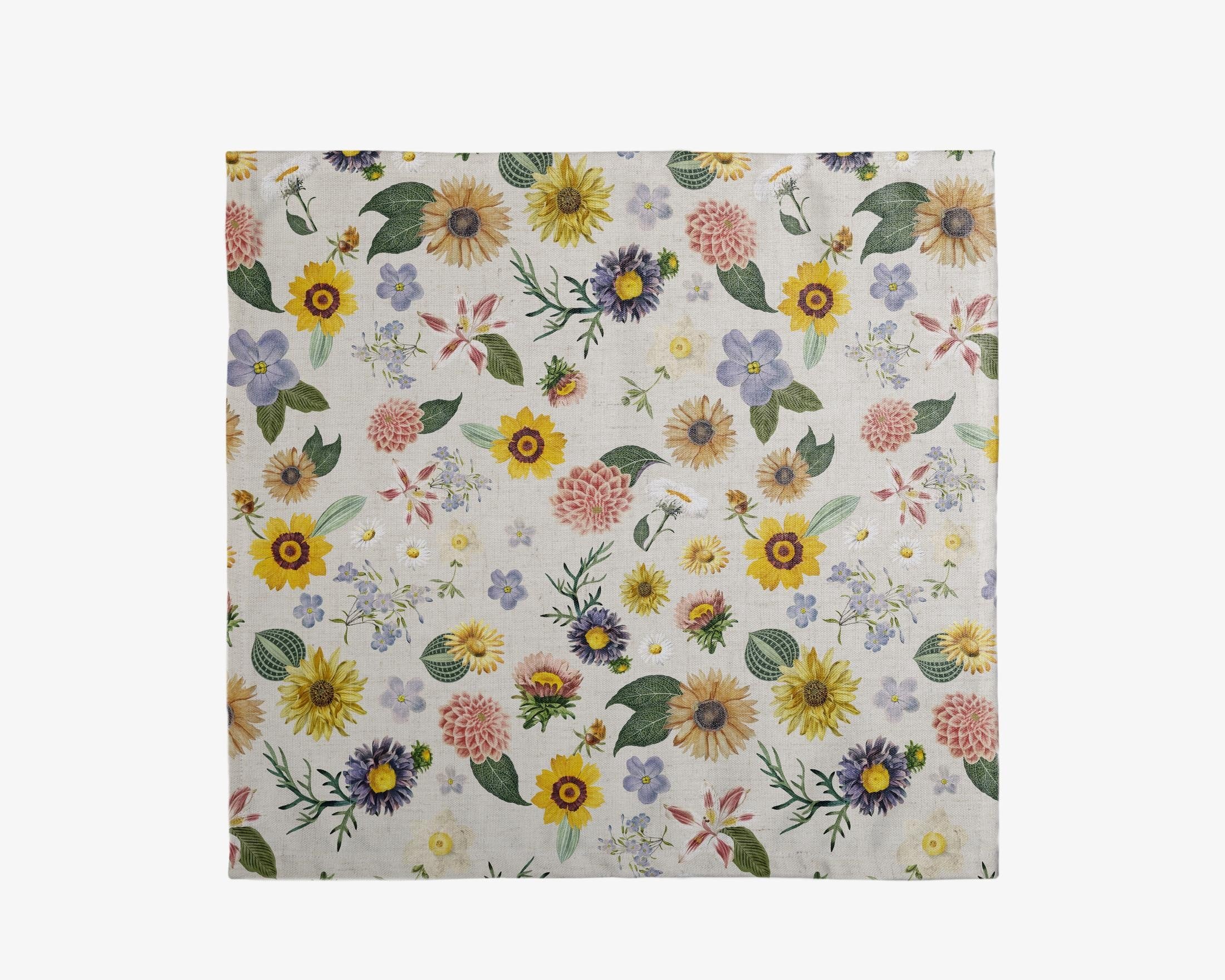 Linen Napkin Set (Watercolor Flowers)