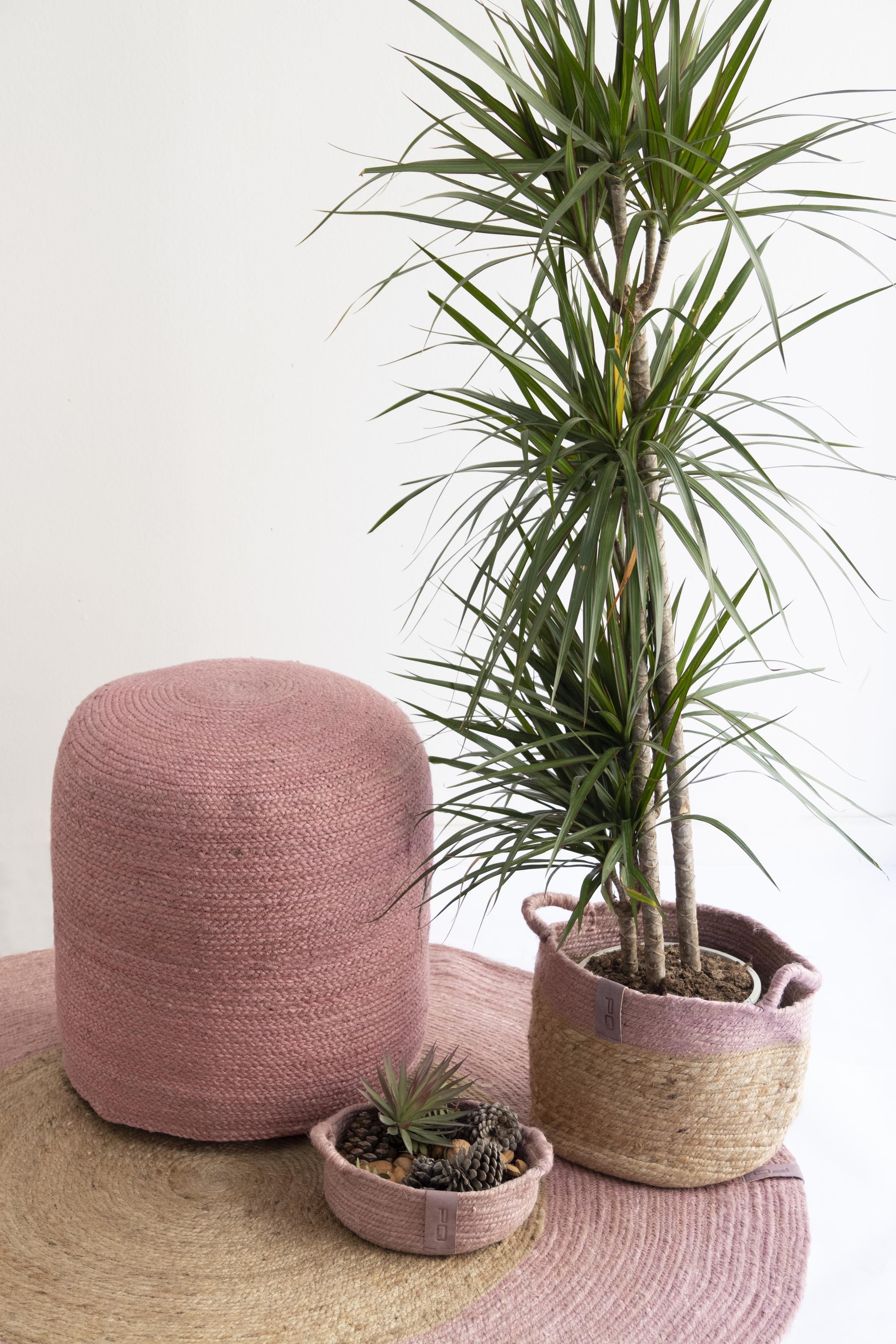 Yute Bicolor Rug 140 (Rose)