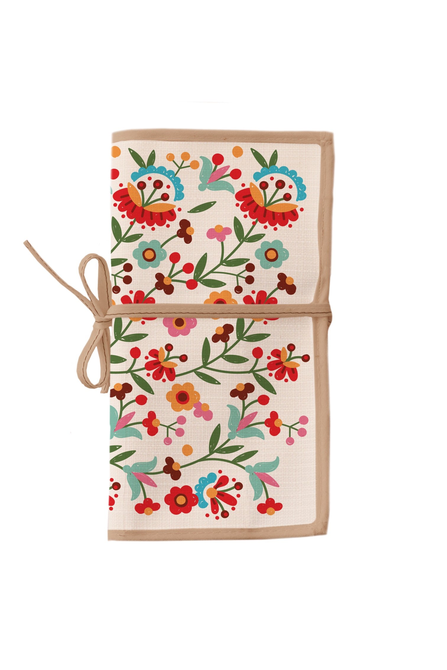 Roll Up Pencil Case (Mexican Flowers)