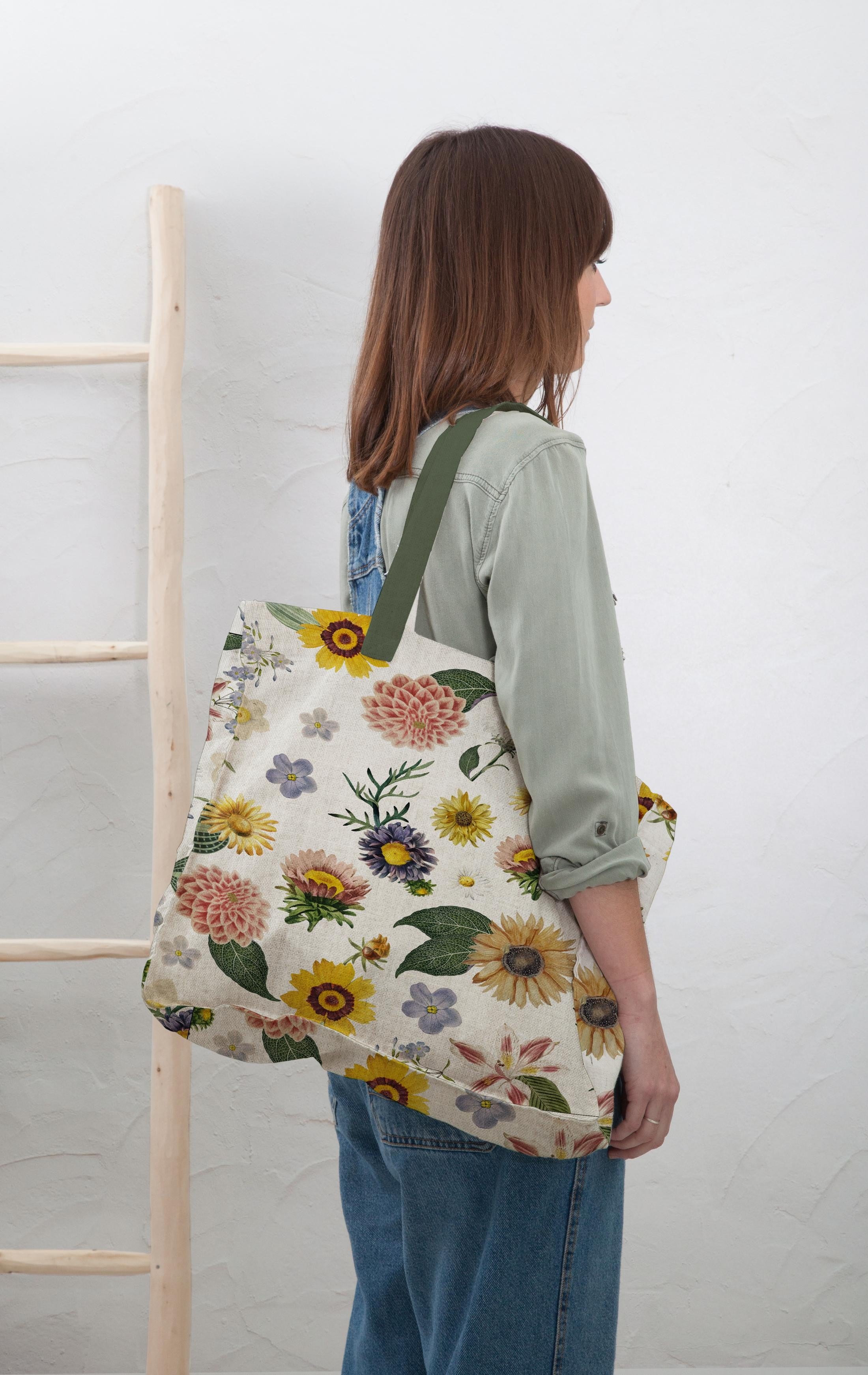 Linen Bag (Watercolor Flowers)