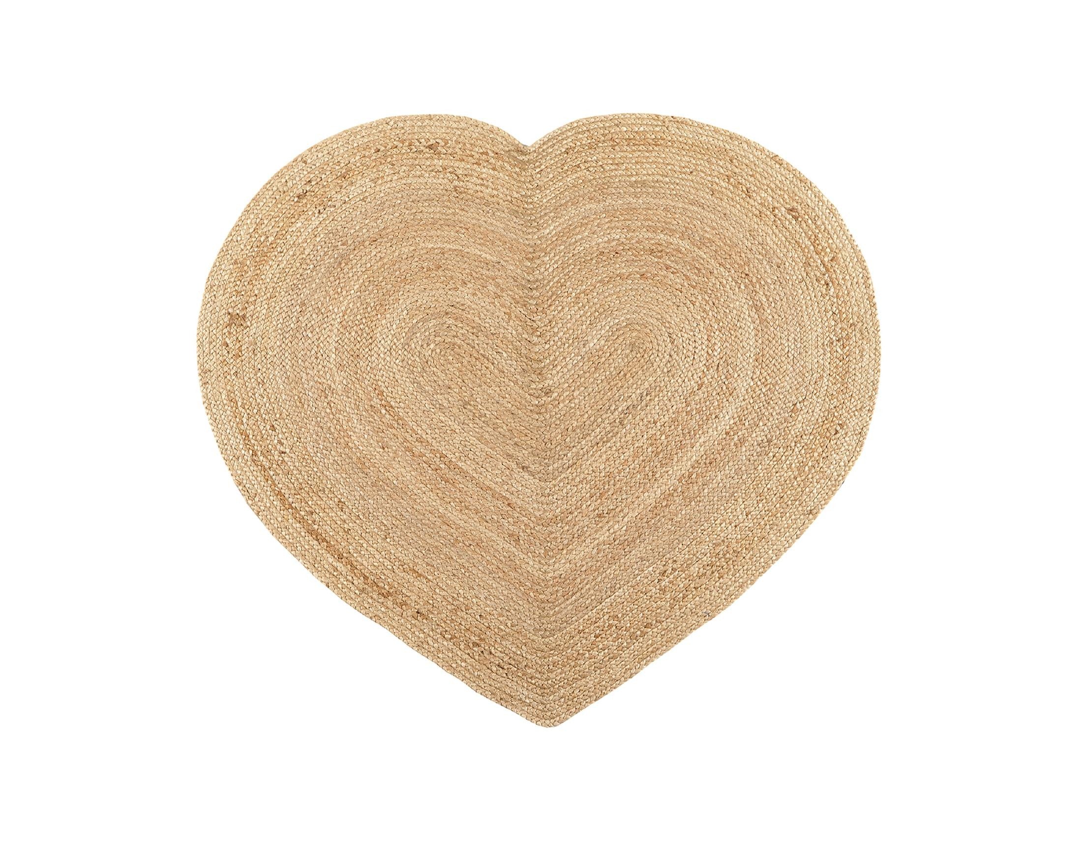 Heart Yute Rug 90x110cm (Natural)