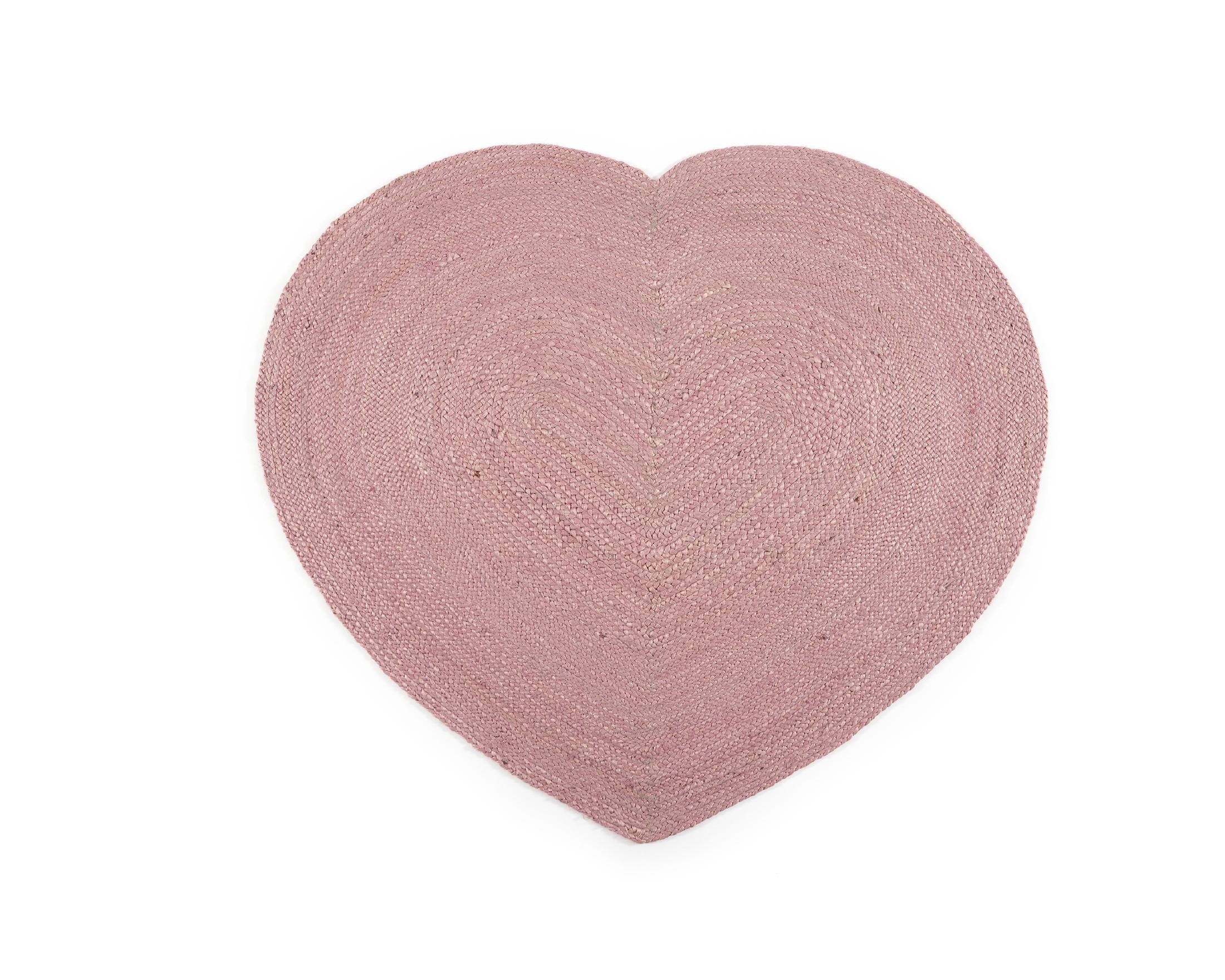 Heart Yute Rug 45x55cm (Rose)