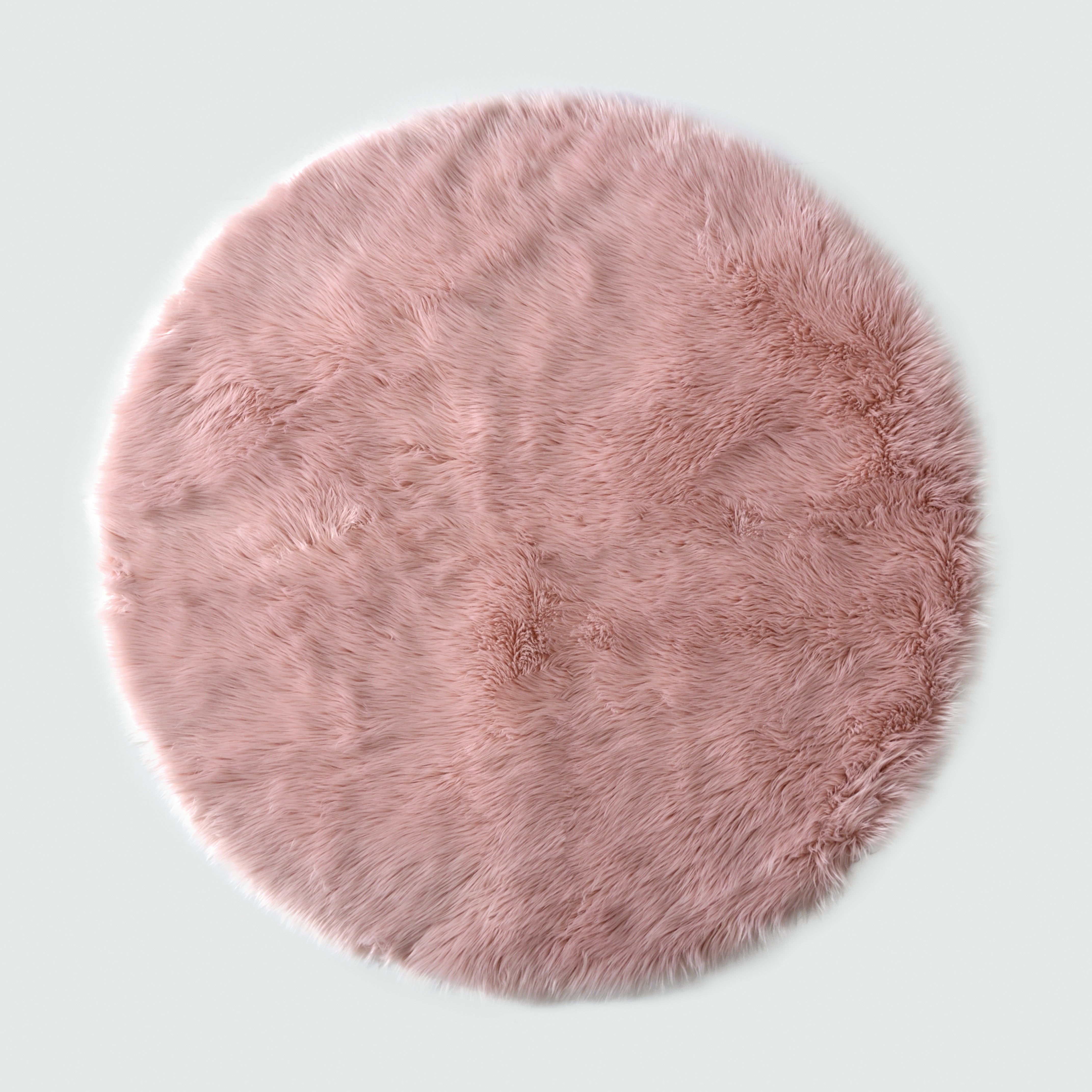 Alfombra redonda fur rosa (140cm)