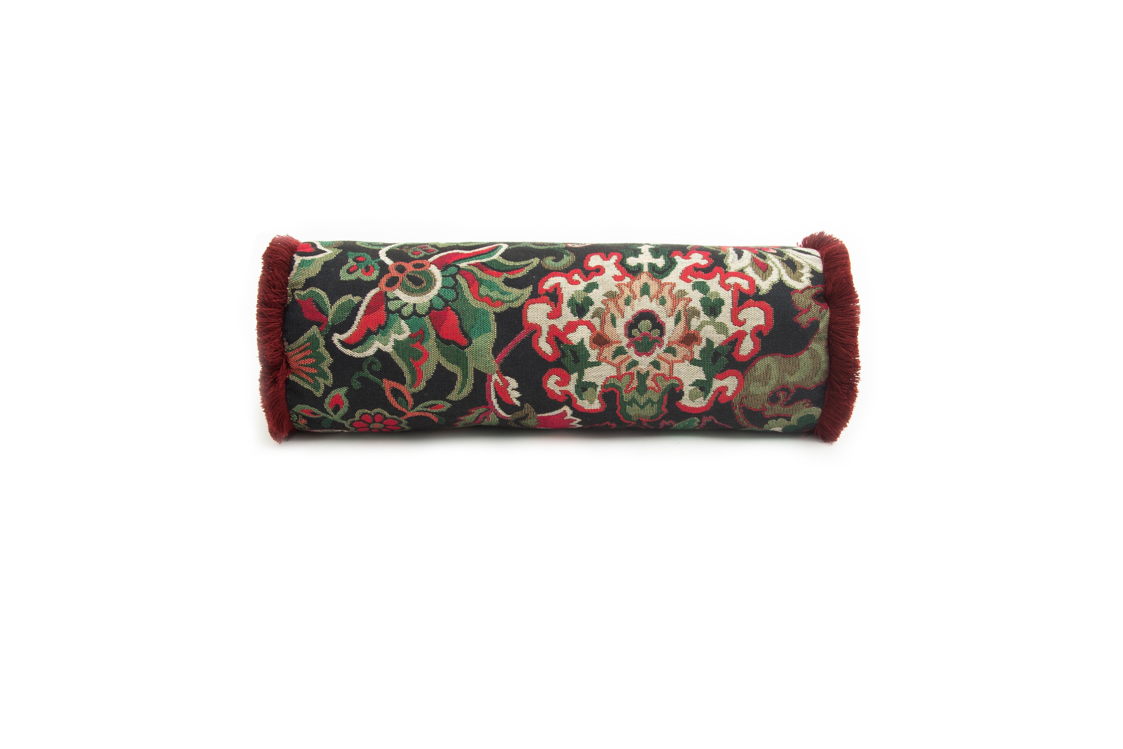 Cojin Tubo Jacquard (Red)