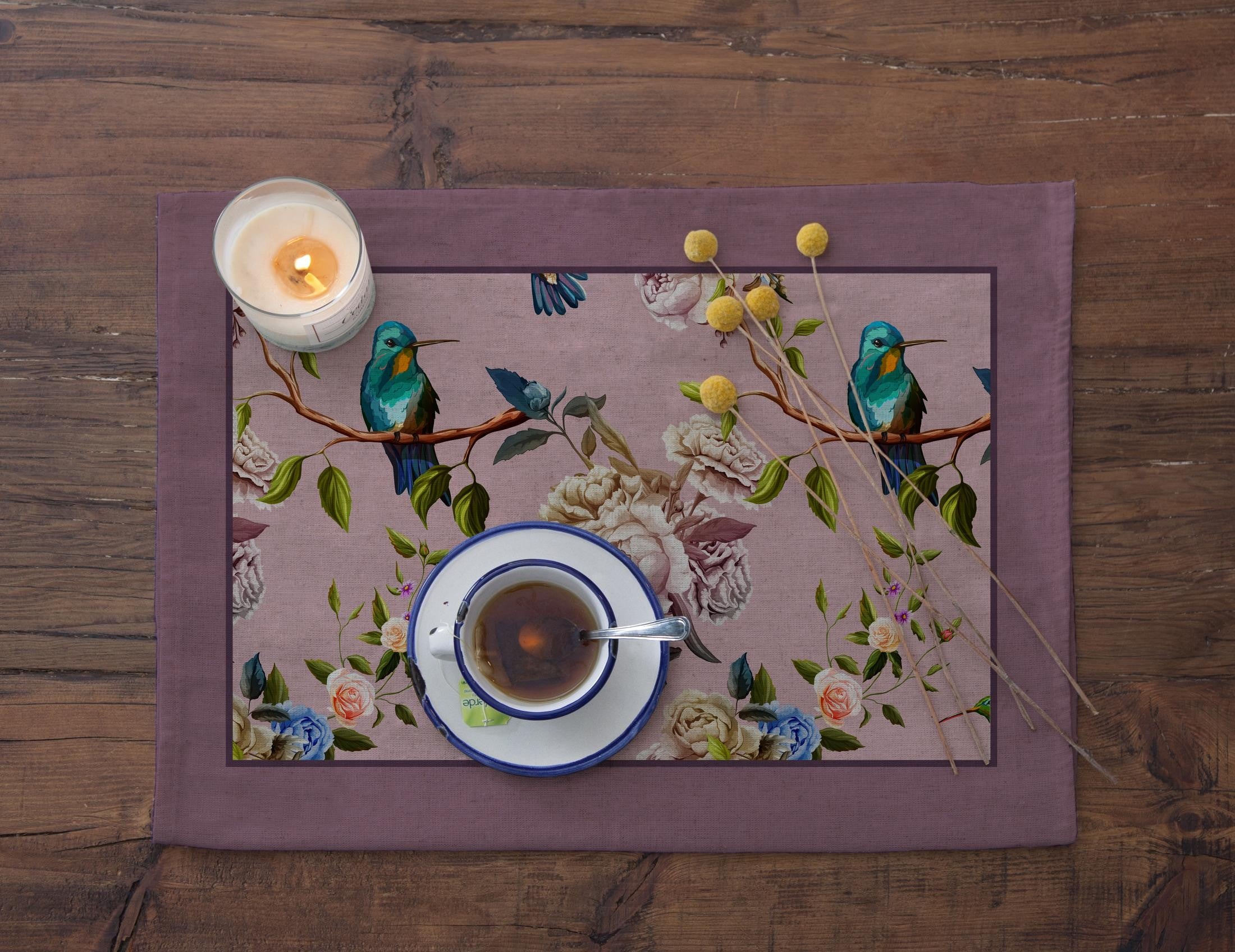 Set 2 Manteles Individuales (Colibri Malva)