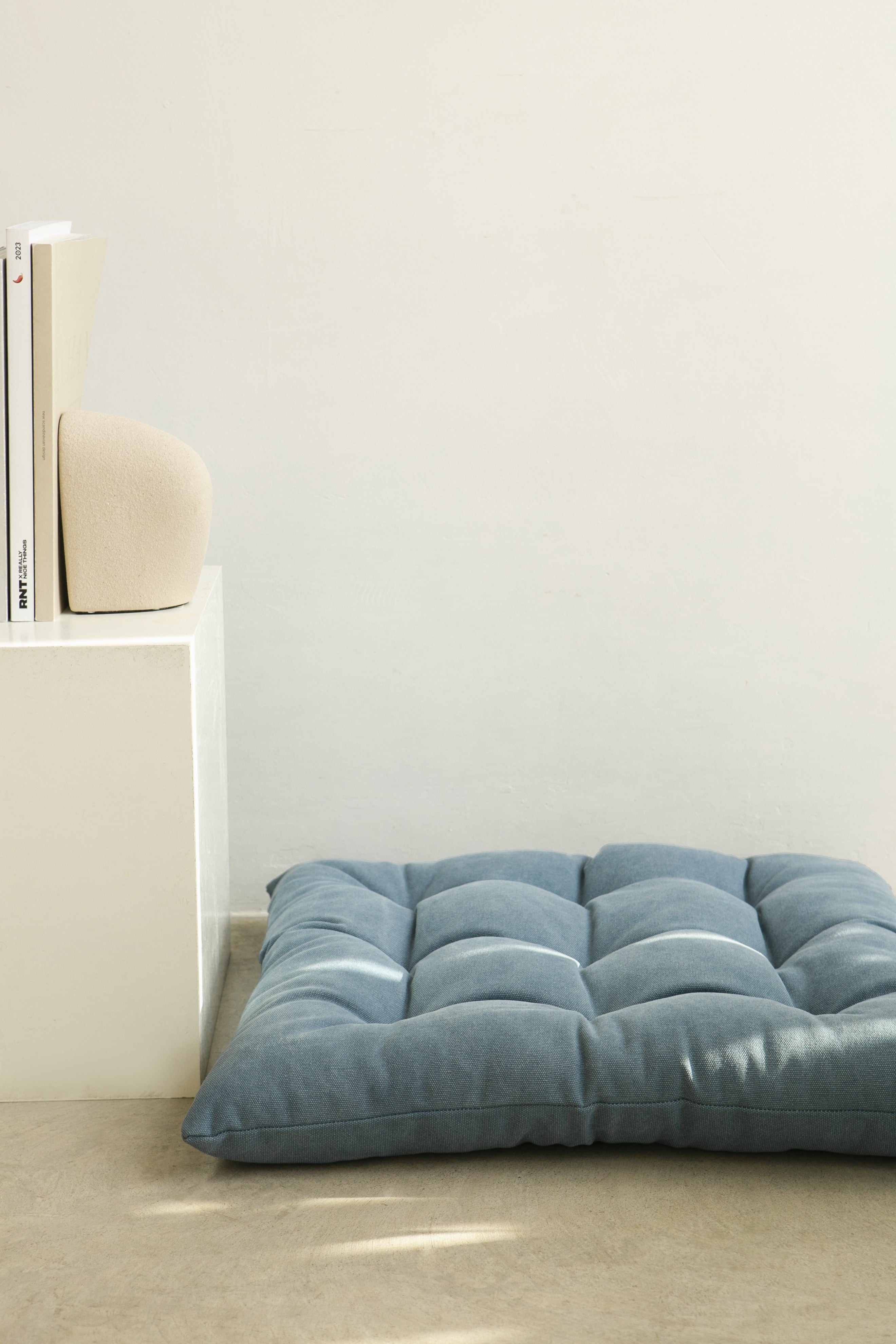 Coussin de sol bleu