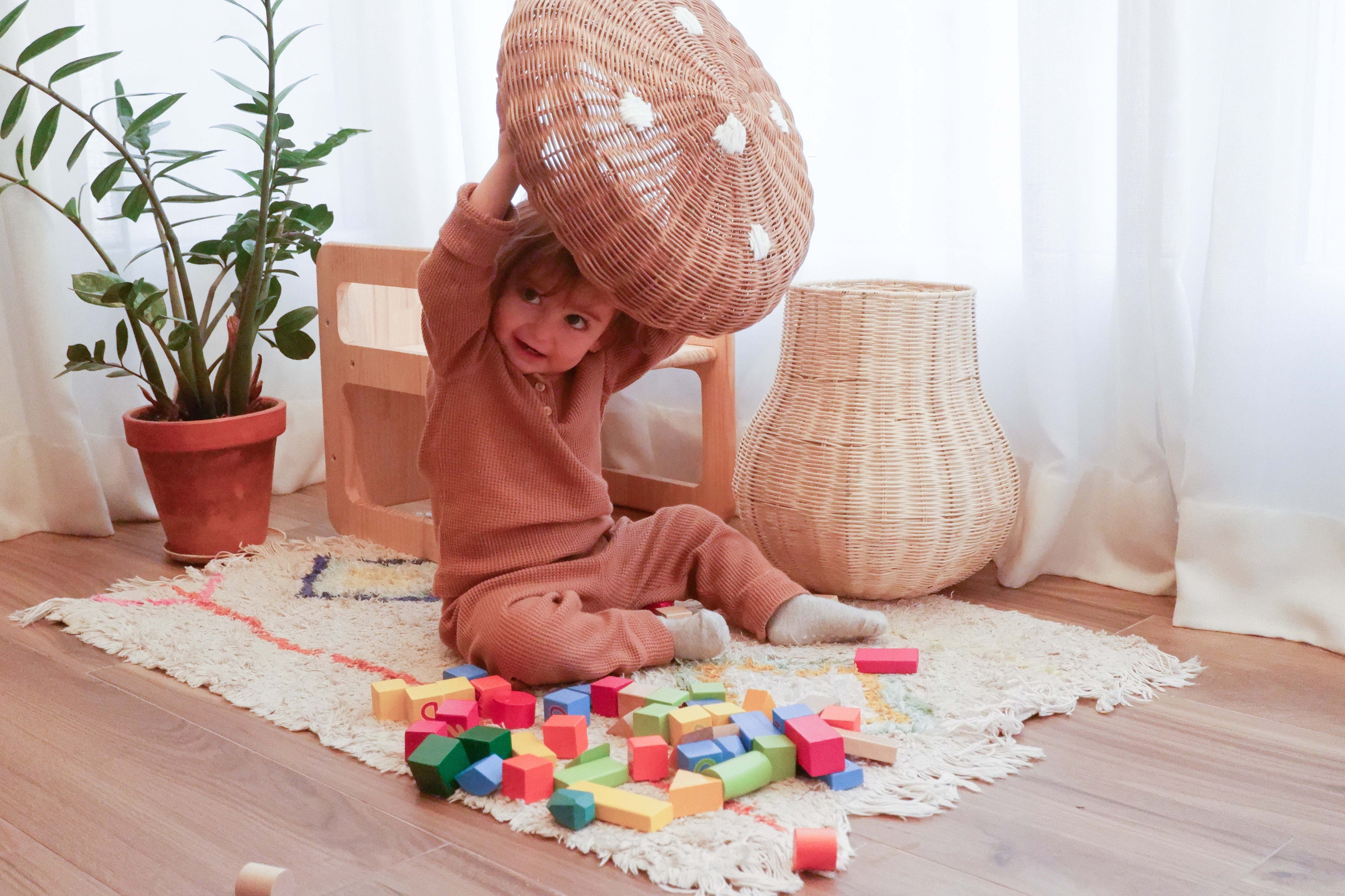 Beige Mushroom Storage Basket