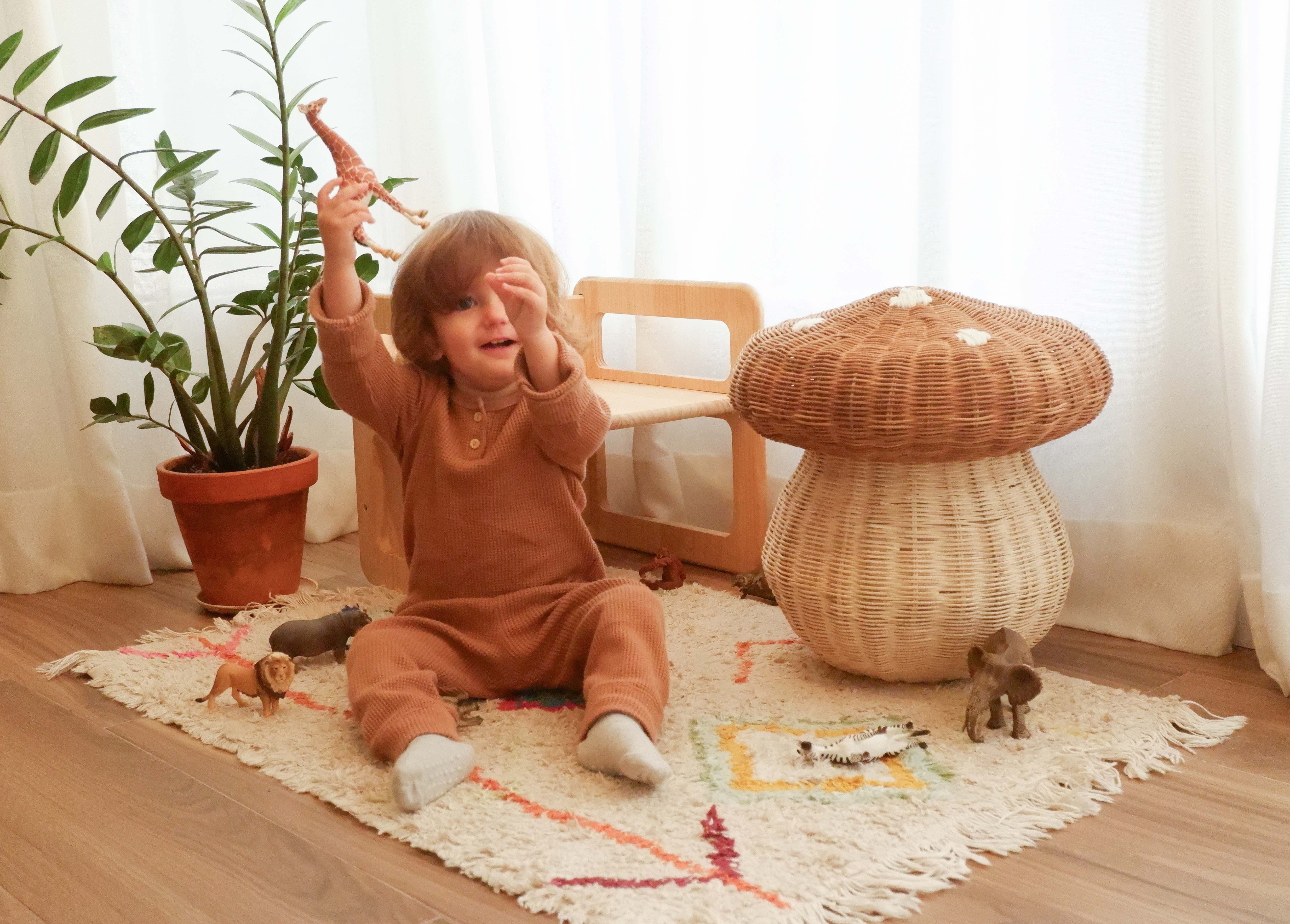 Beige Mushroom Storage Basket