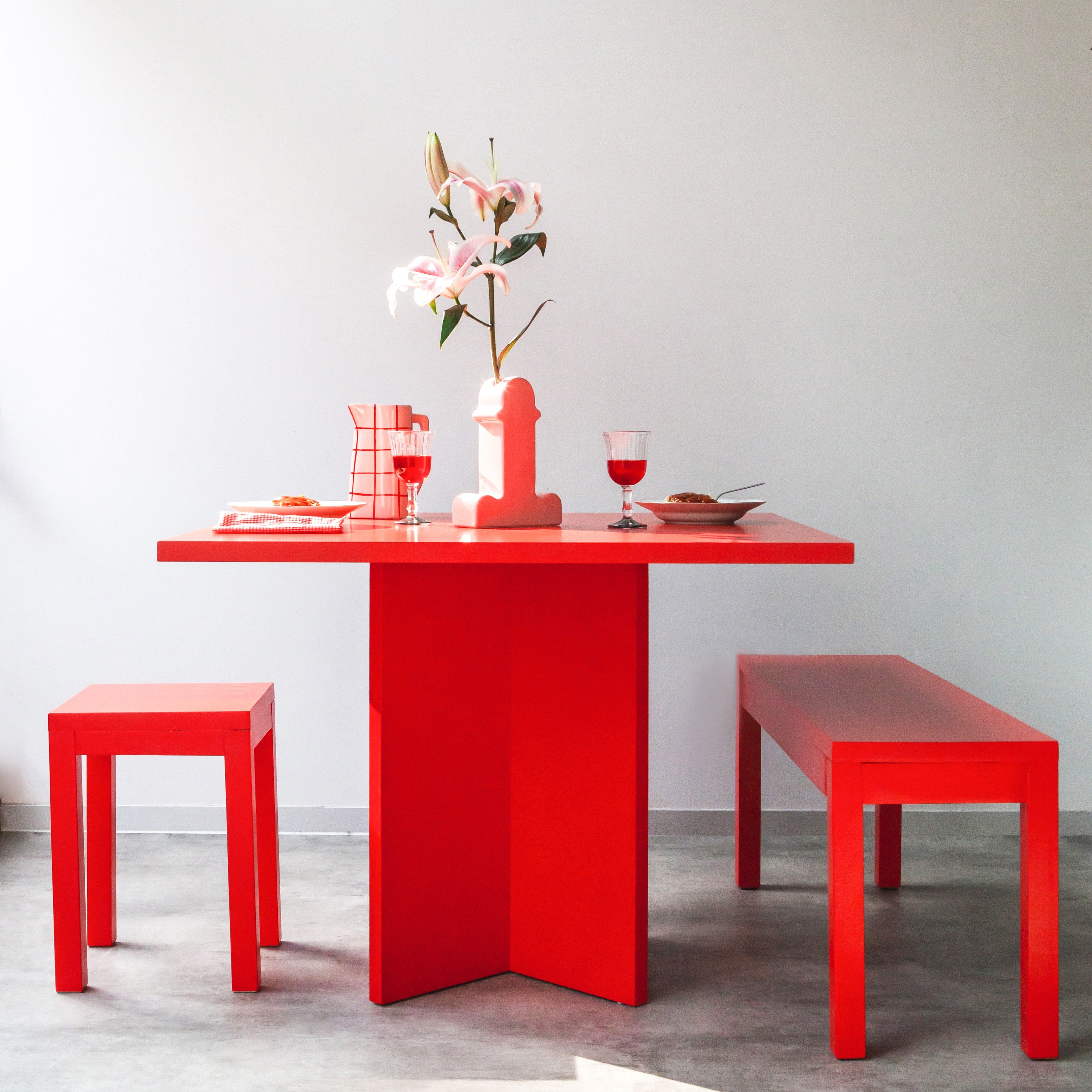 Mesa de comedor cuadrada Matilda Flame 100x100