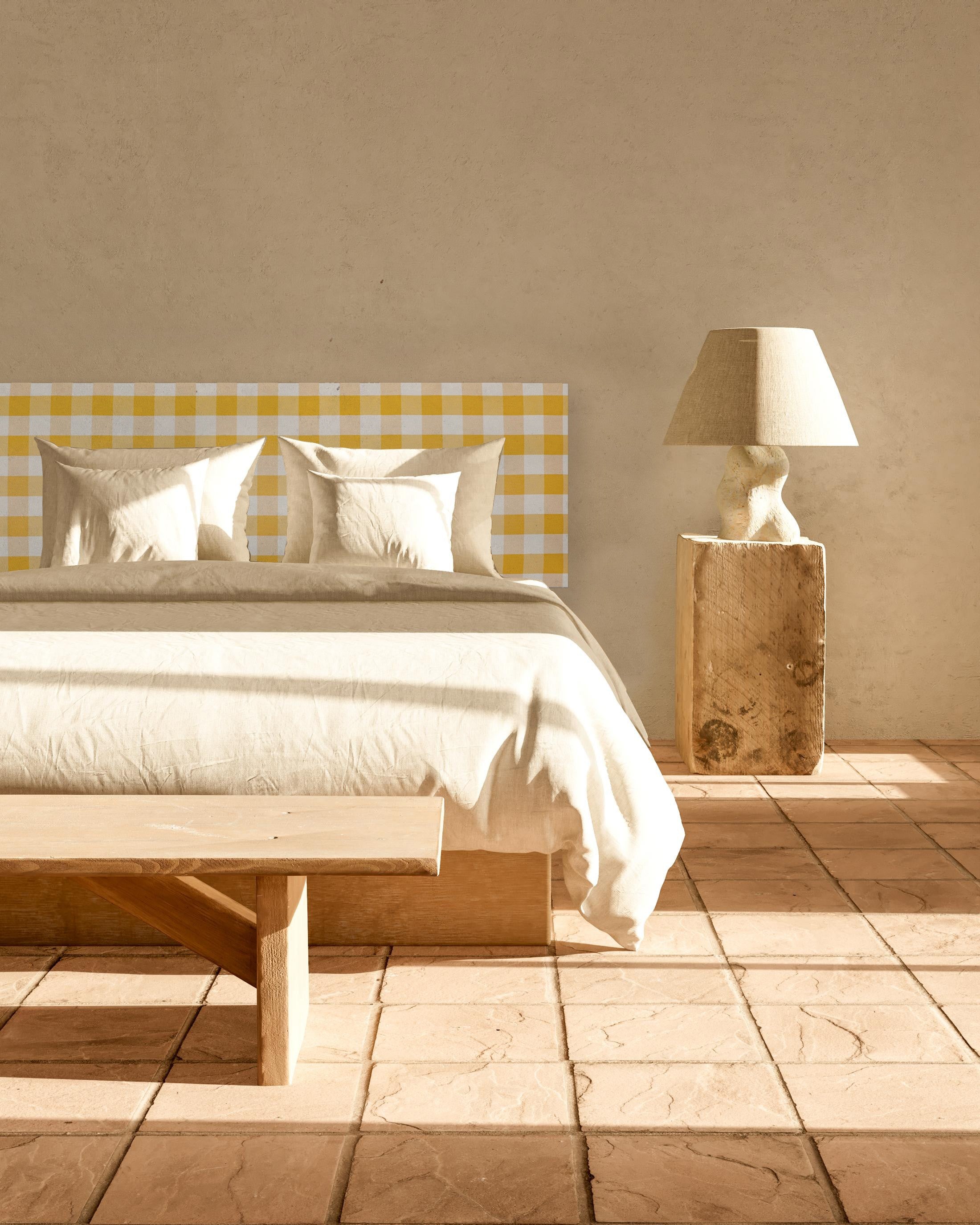 Cabecero Billie  135 Vichy Amarillo