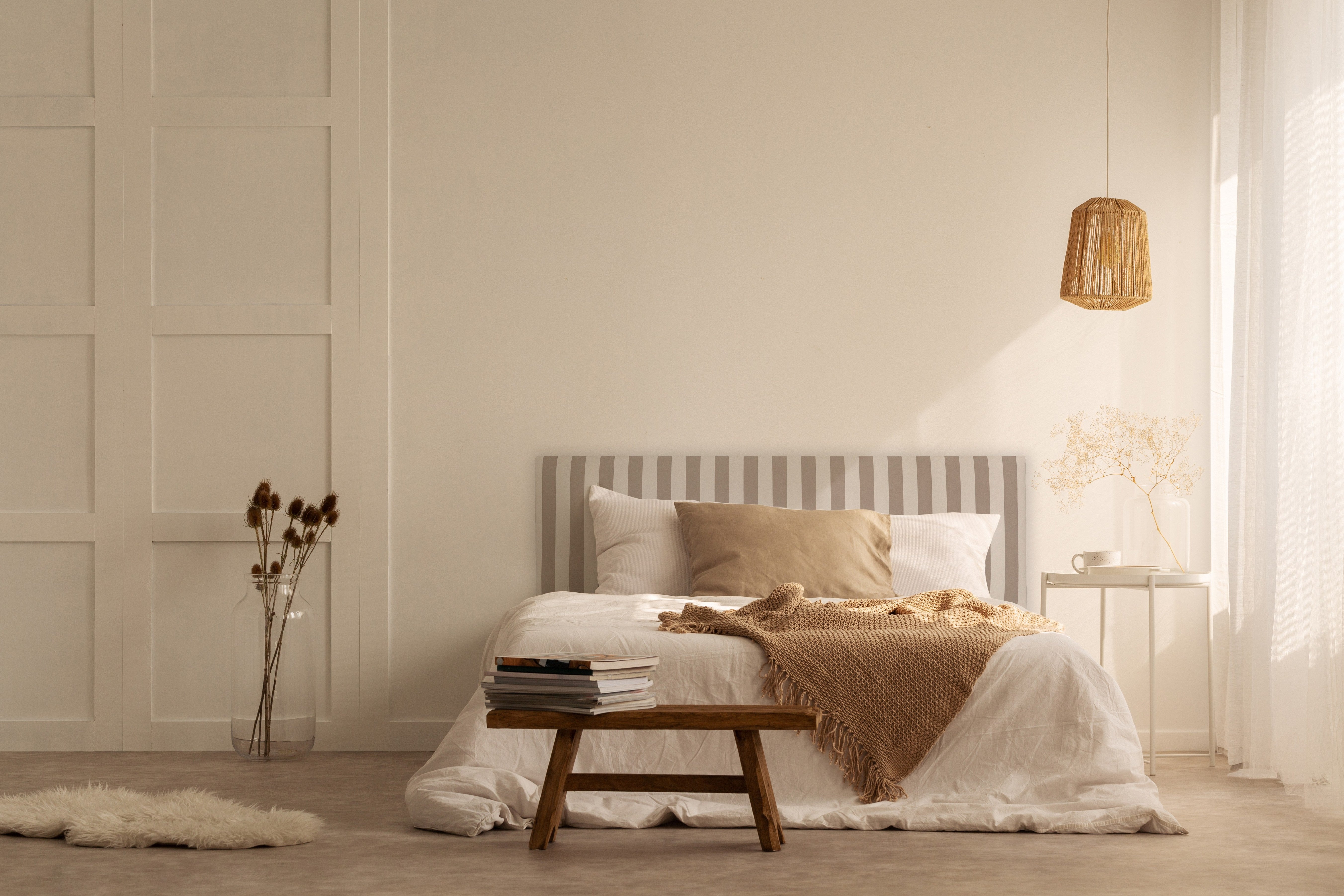 Tête de lit Billy 135 rayures beige
