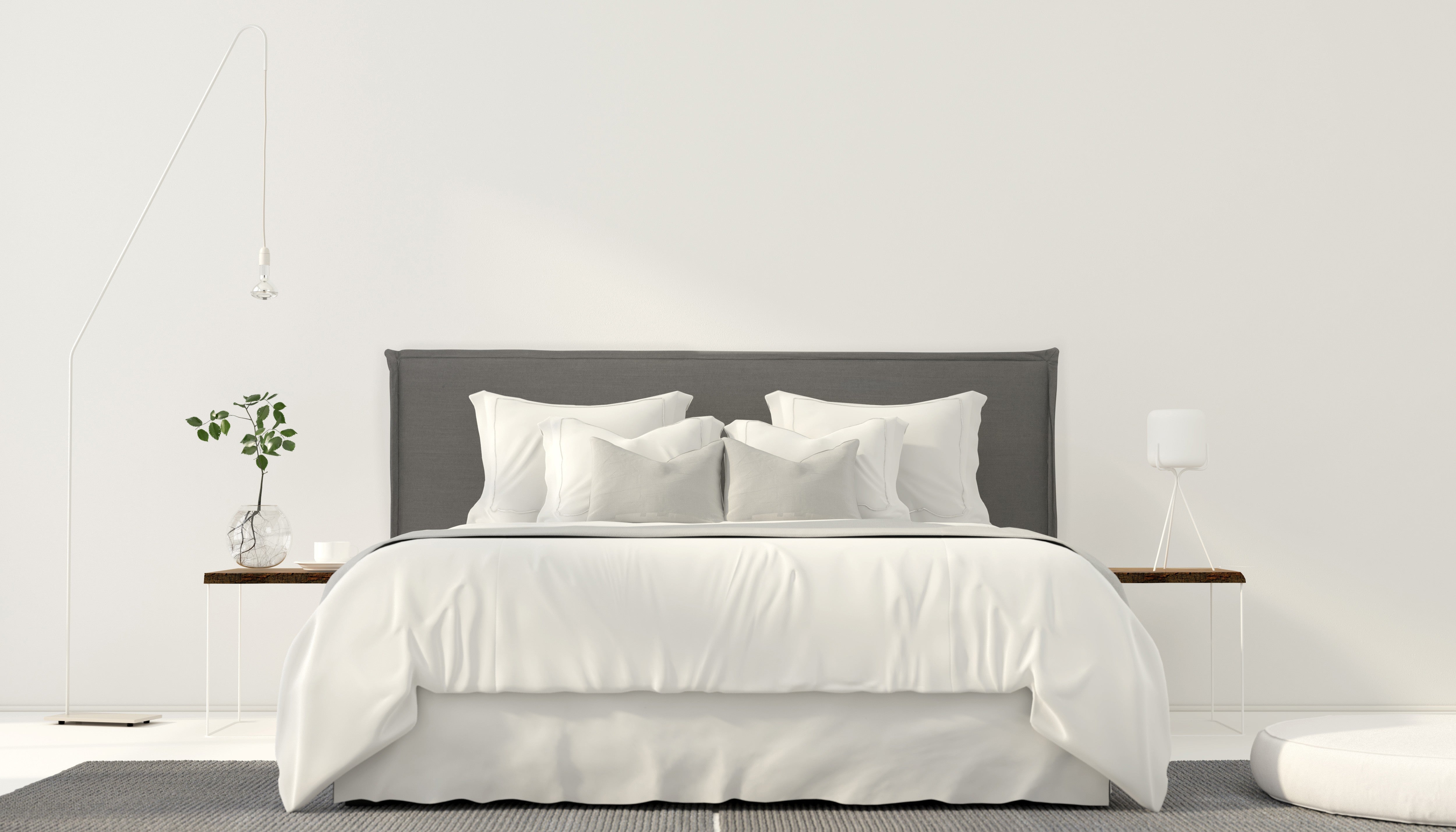 Linen upholstered headboard 135 Edmond Gray