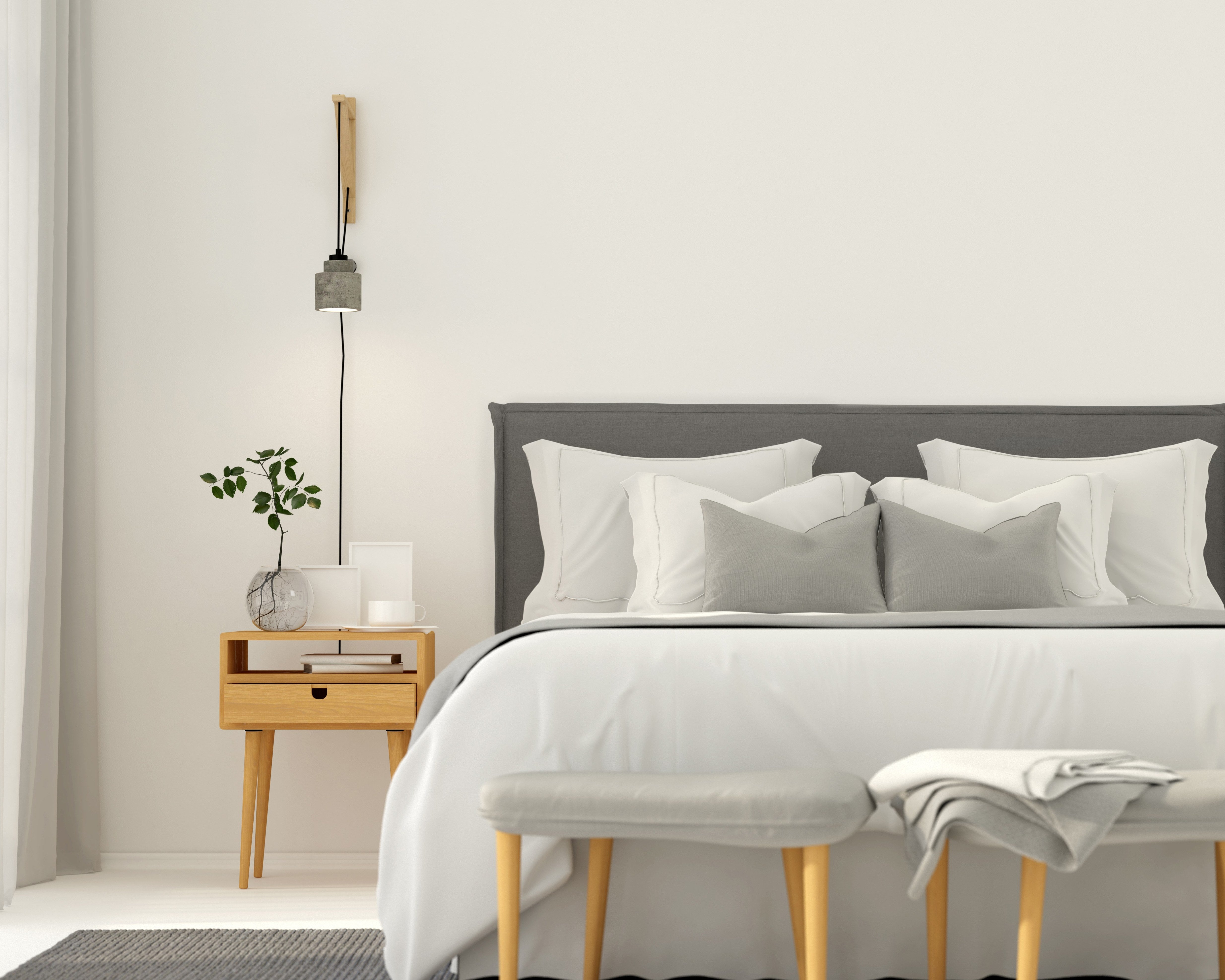 Linen upholstered headboard 135 Edmond Gray