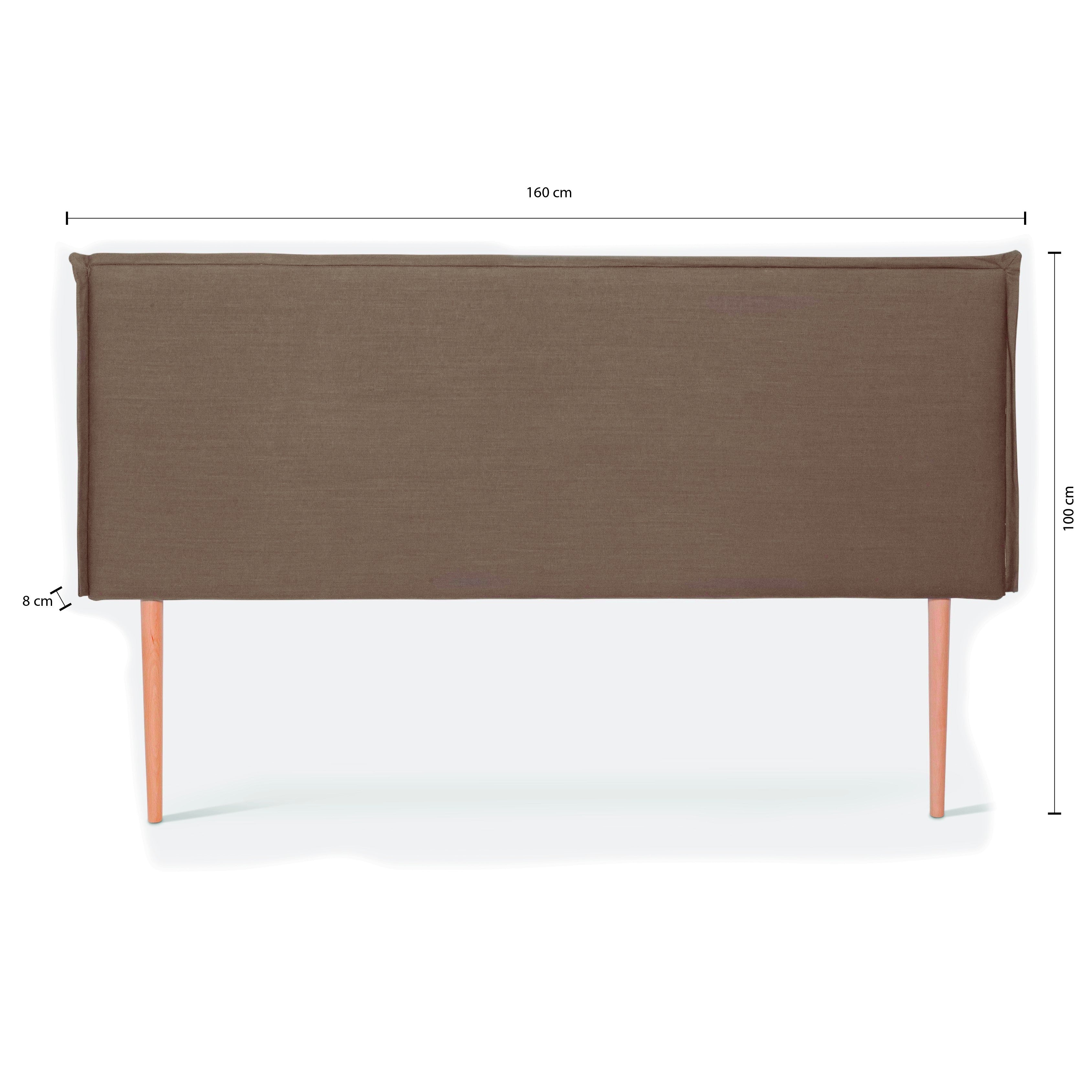 Cabecero tapizado lino 150 Edmond Marron