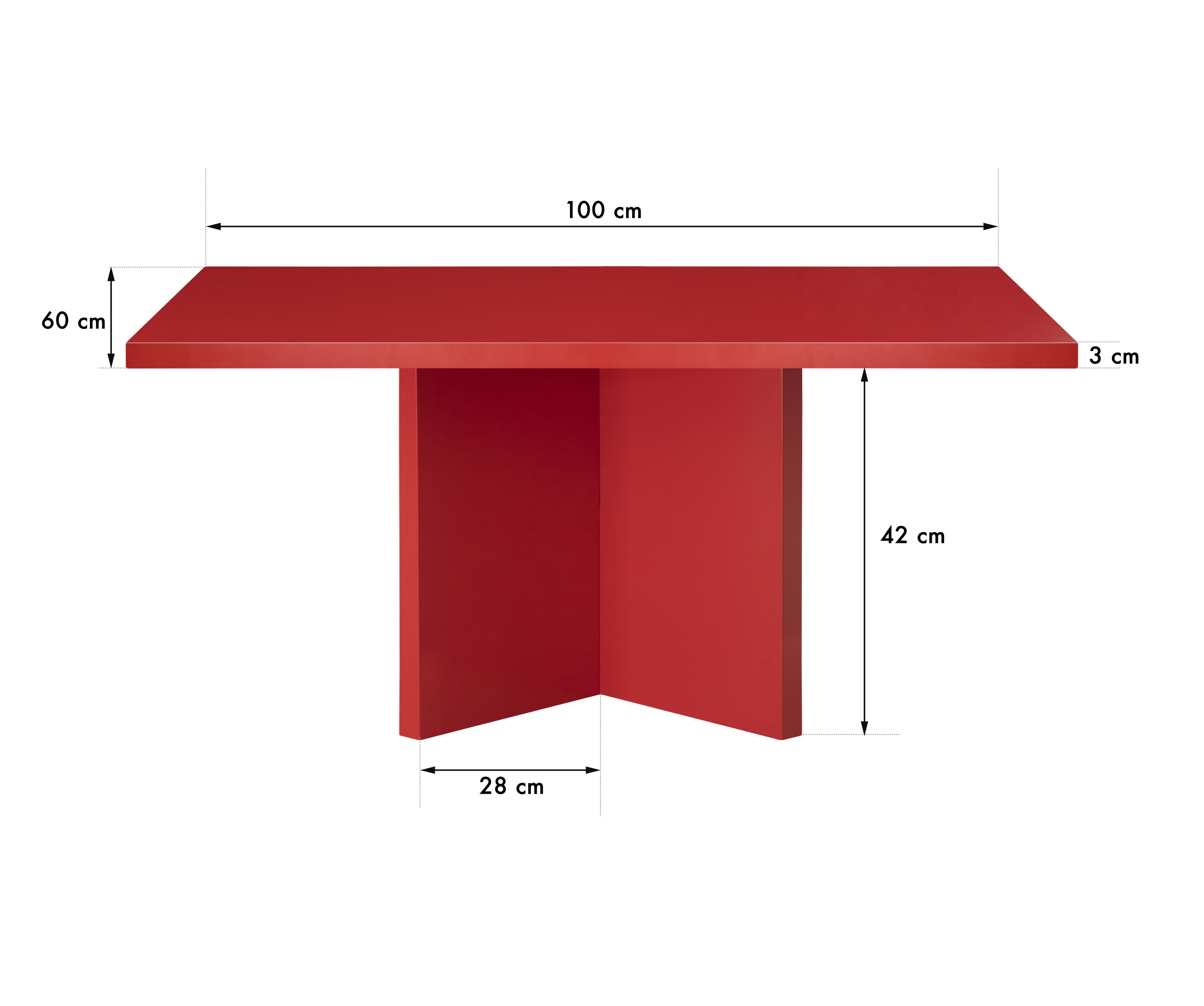 Mesa baja rectangular Charla Flame 100x60