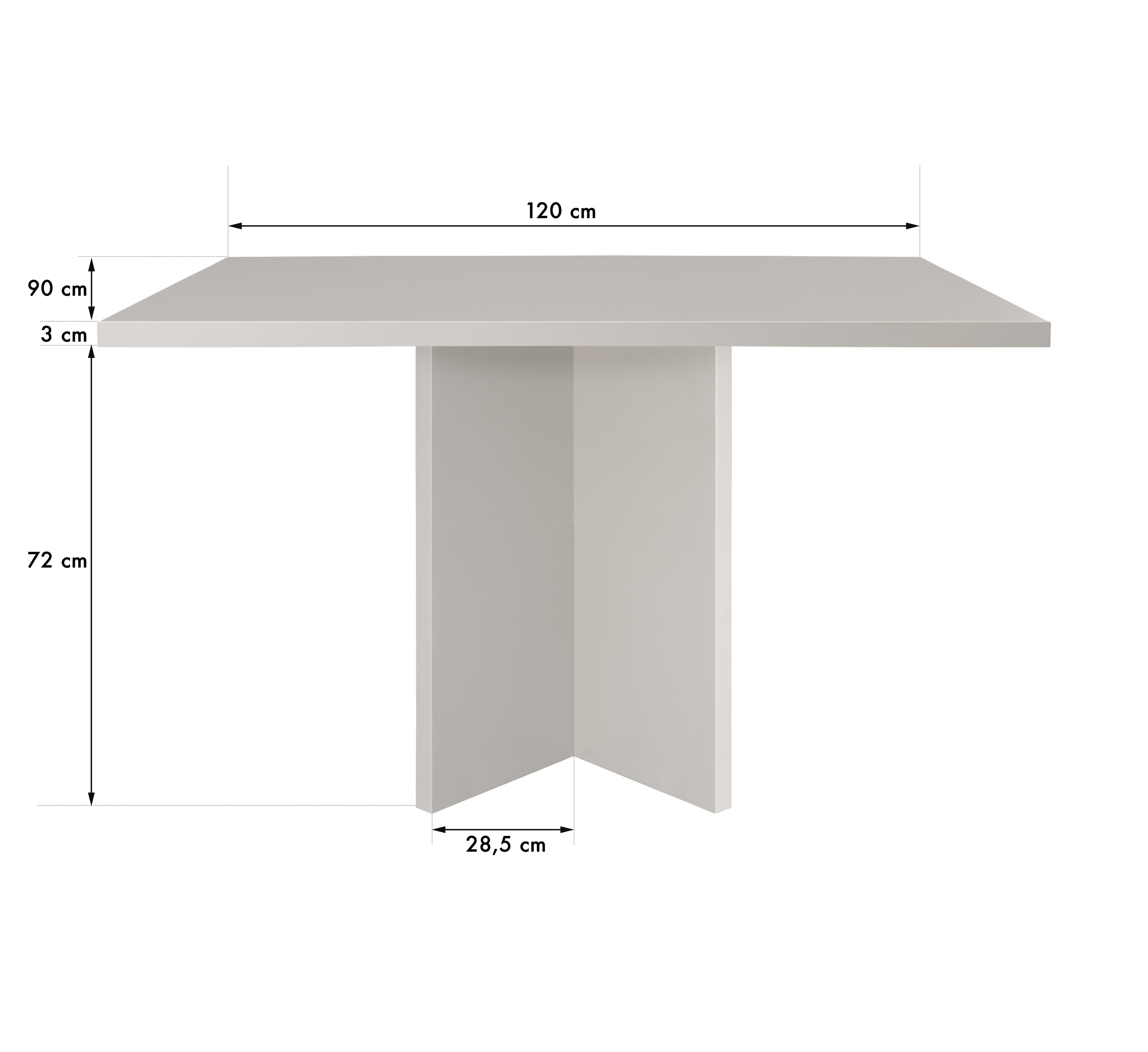 Mesa de comedor rectangular Matilda Taupe 120x90