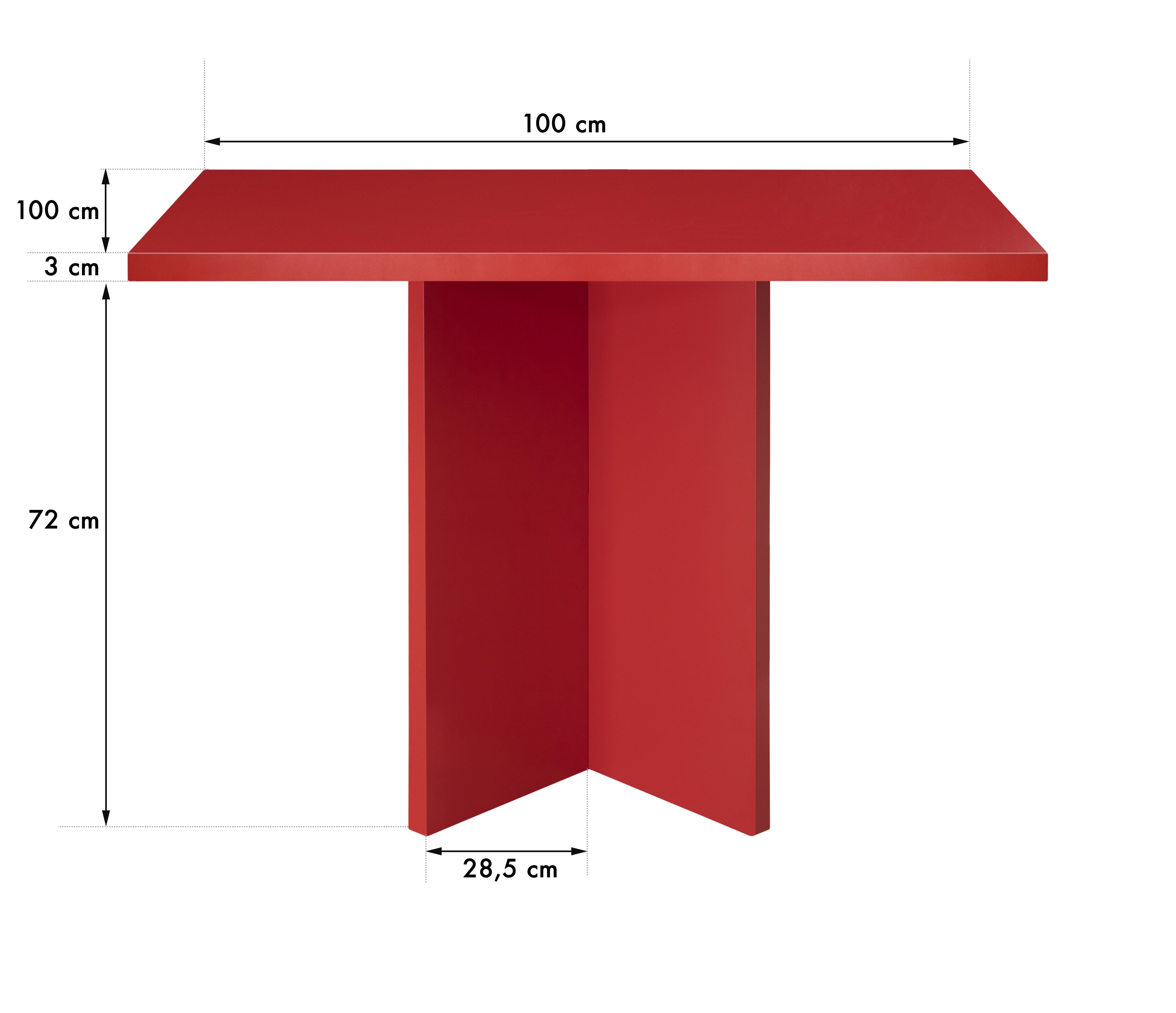 Mesa de comedor cuadrada Matilda Flame 100x100