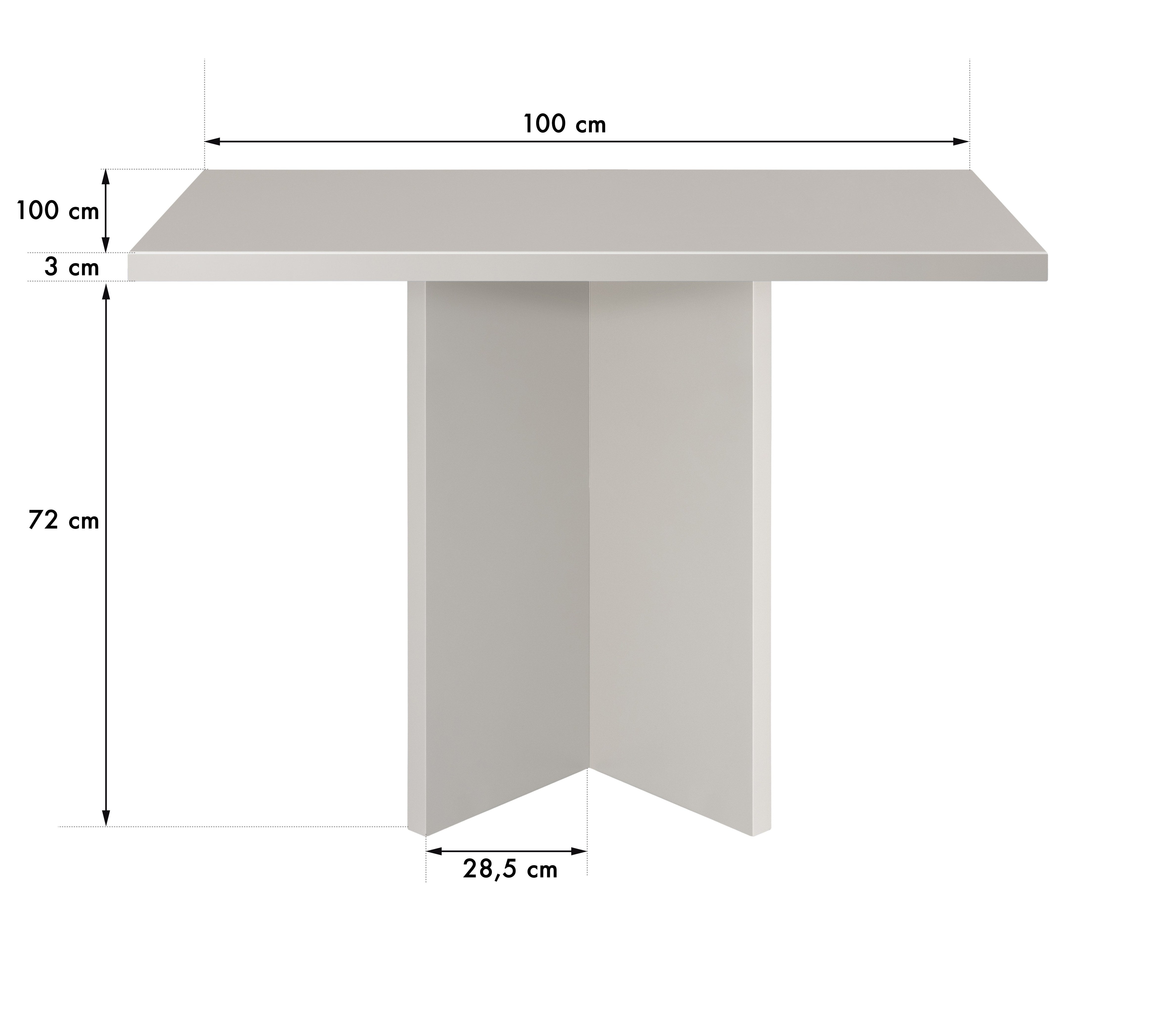 Mesa de comedor cuadrada Matilda Taupe 100x100