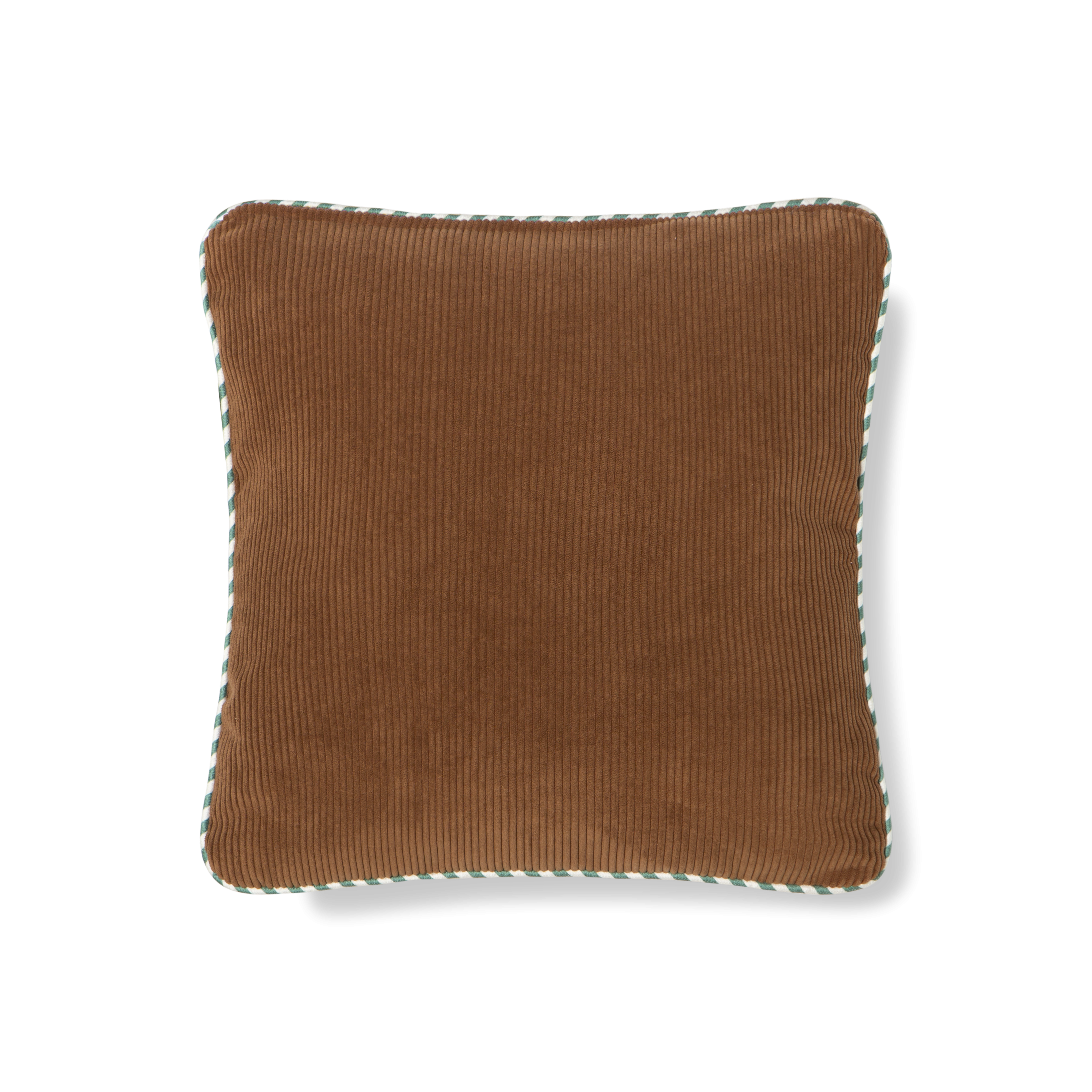 Coussin velours côtelé rose-marron 45x45