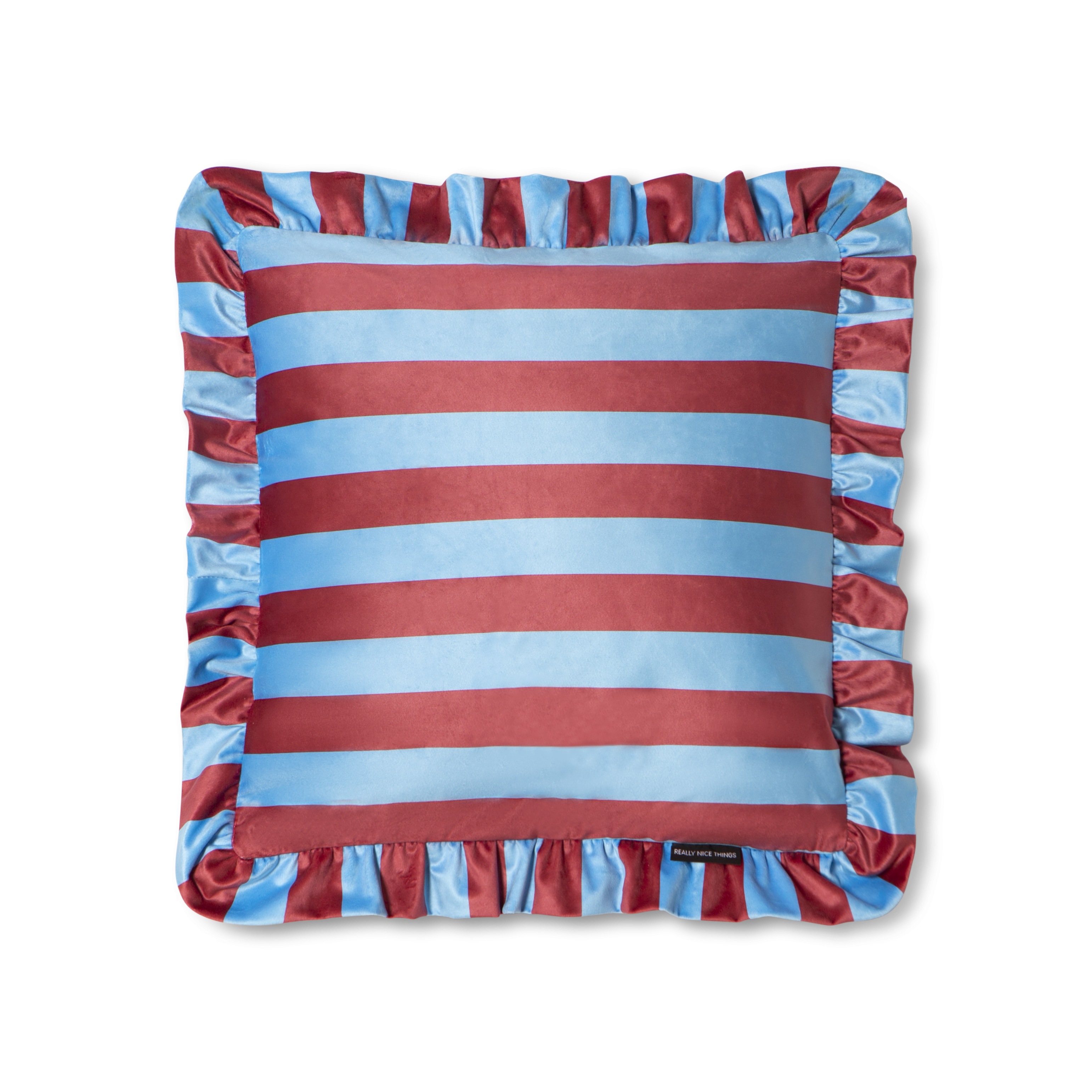 Cojín Ruffle velvet Blue-Wine