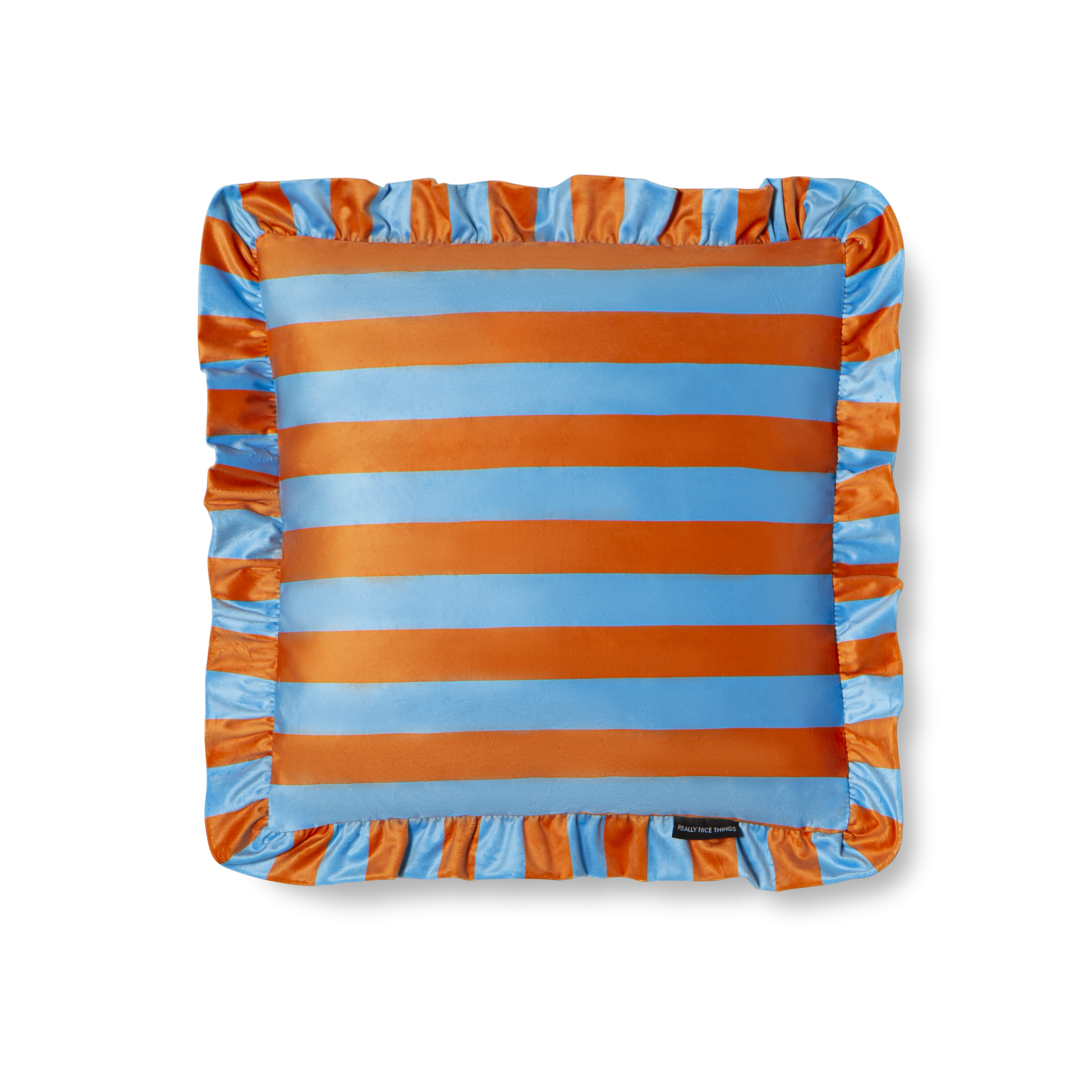 Cojín Ruffle Velvet Orange - Blue