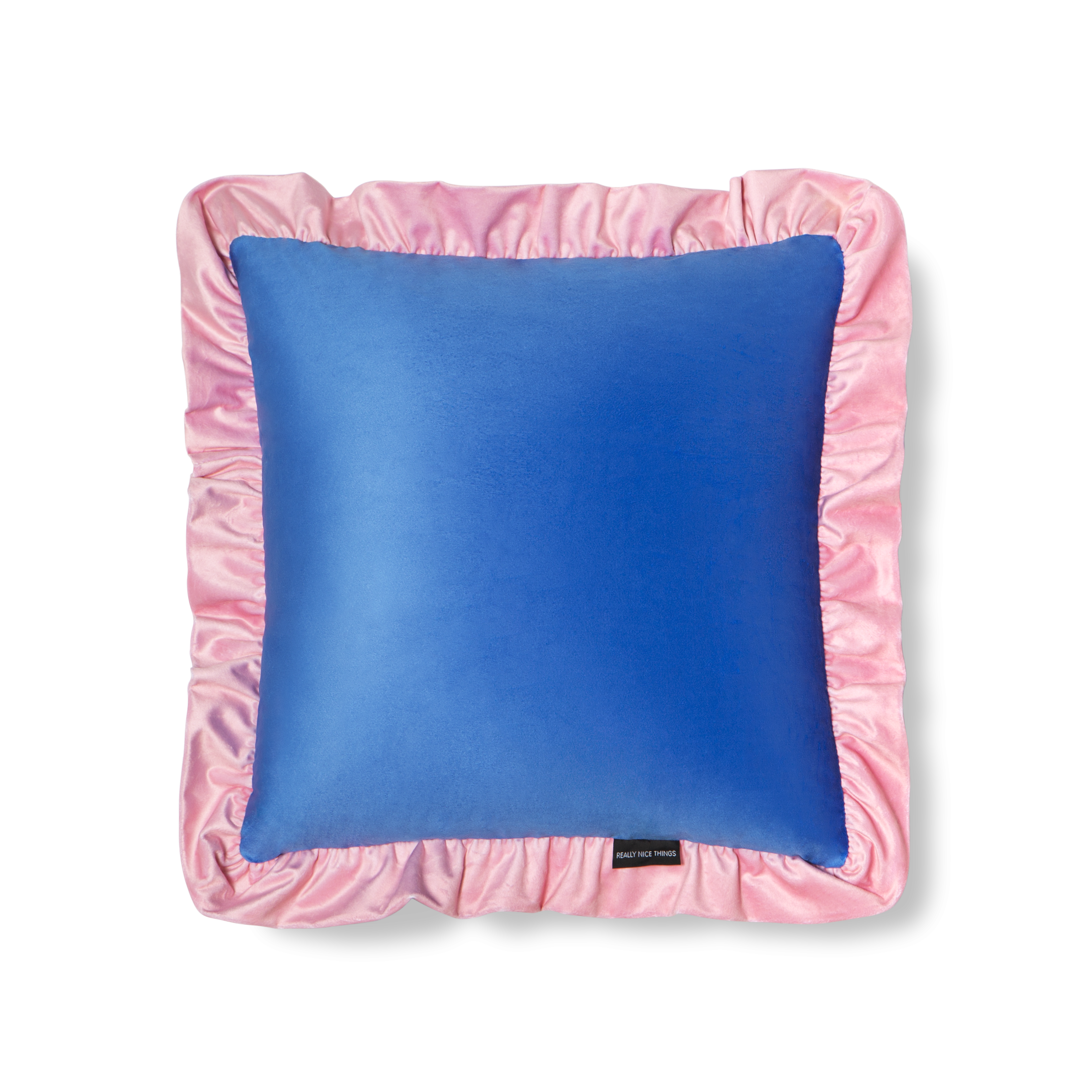 Cojín Ruffle Velvet  Pink Rose - Blue