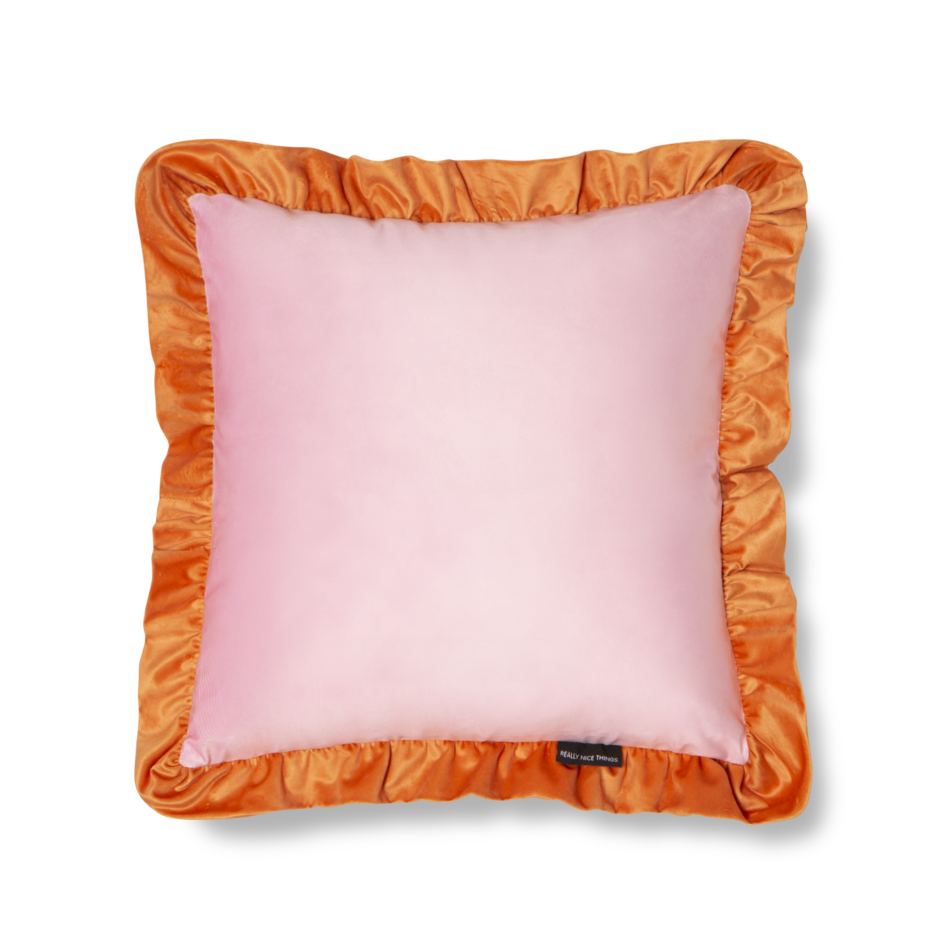 Cojín Ruffle Velvet  Orange - Rose Pink