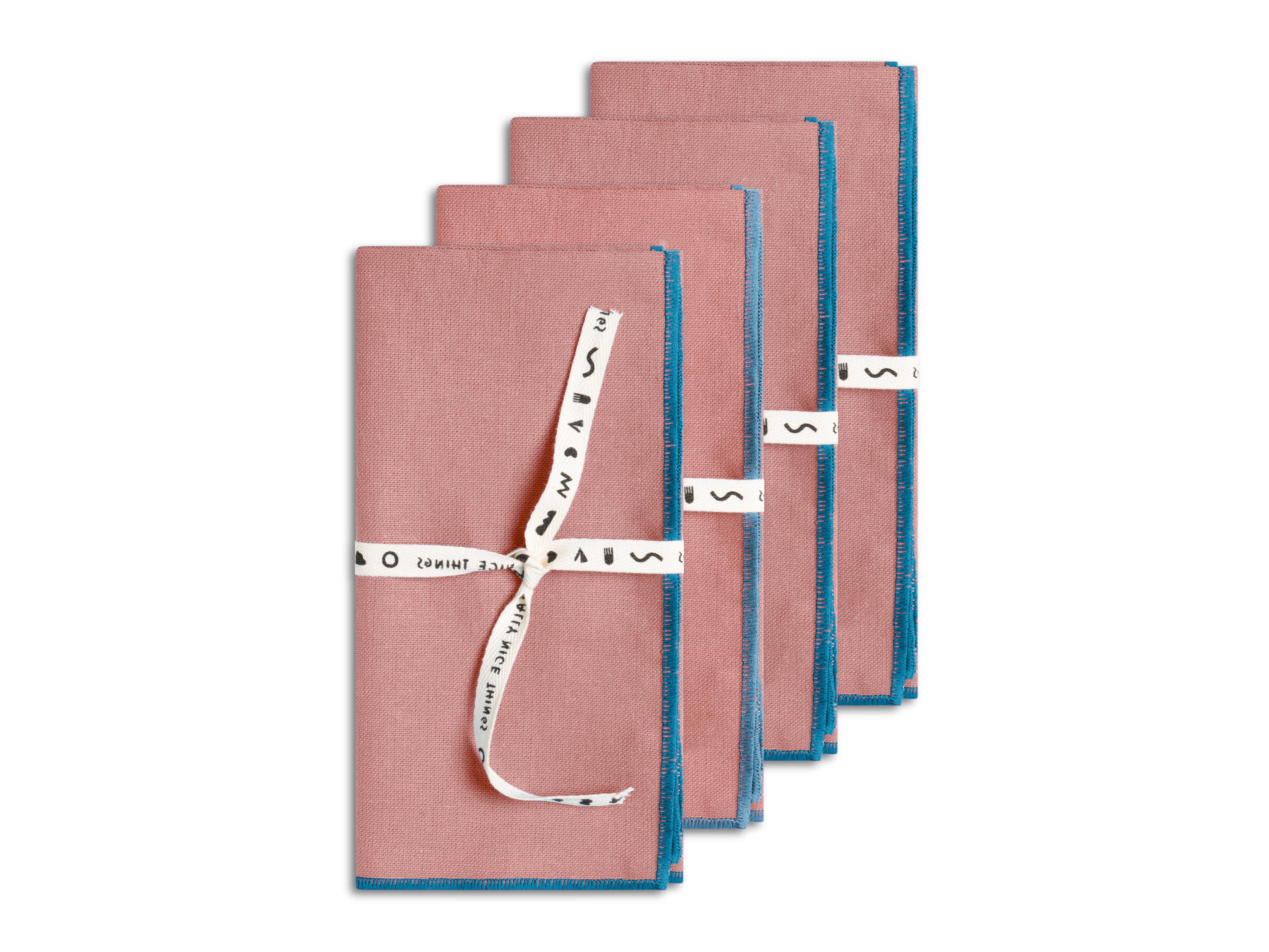 Set 4 Servilletas Contrast Edge Pink