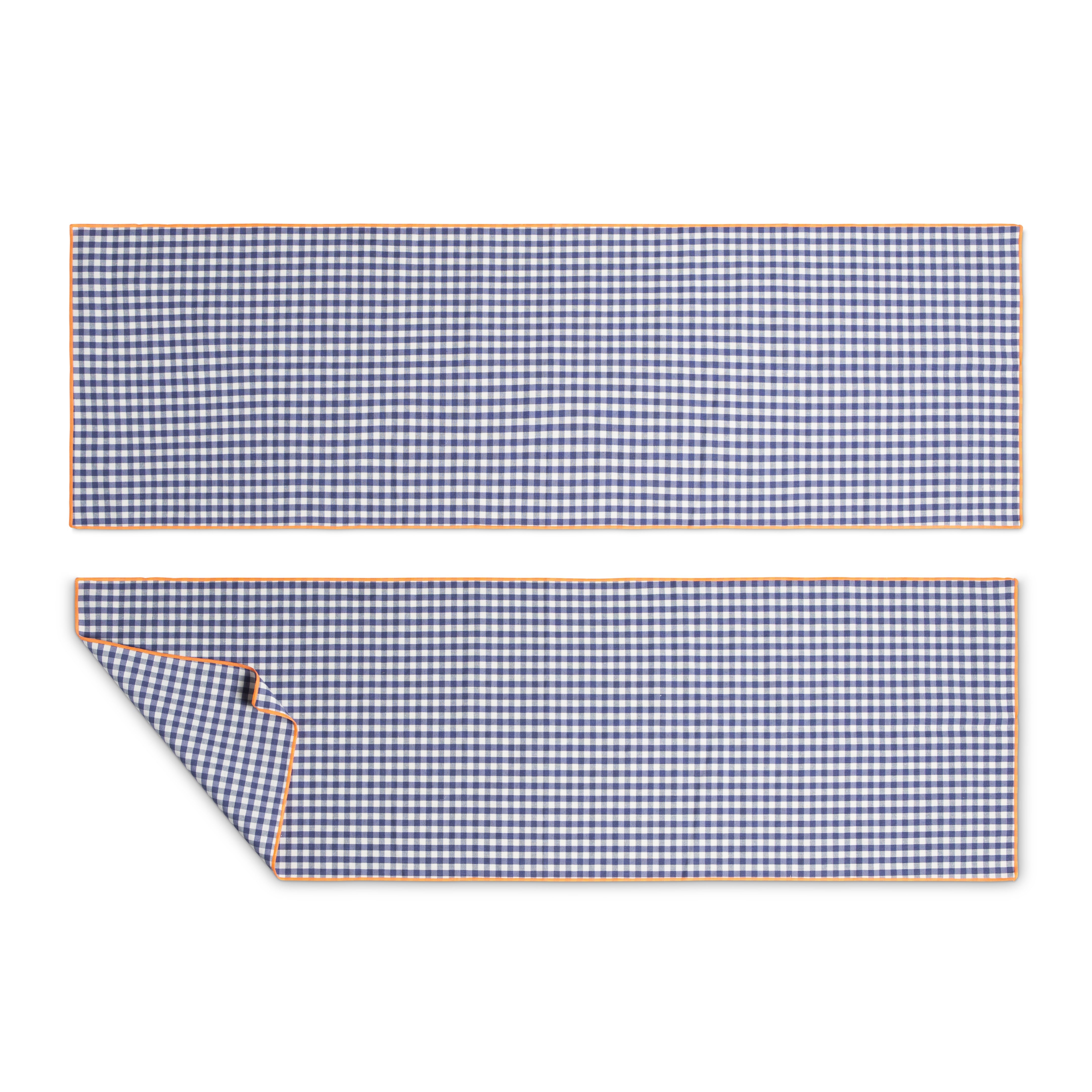 Set 2 Table roads Vichy navy