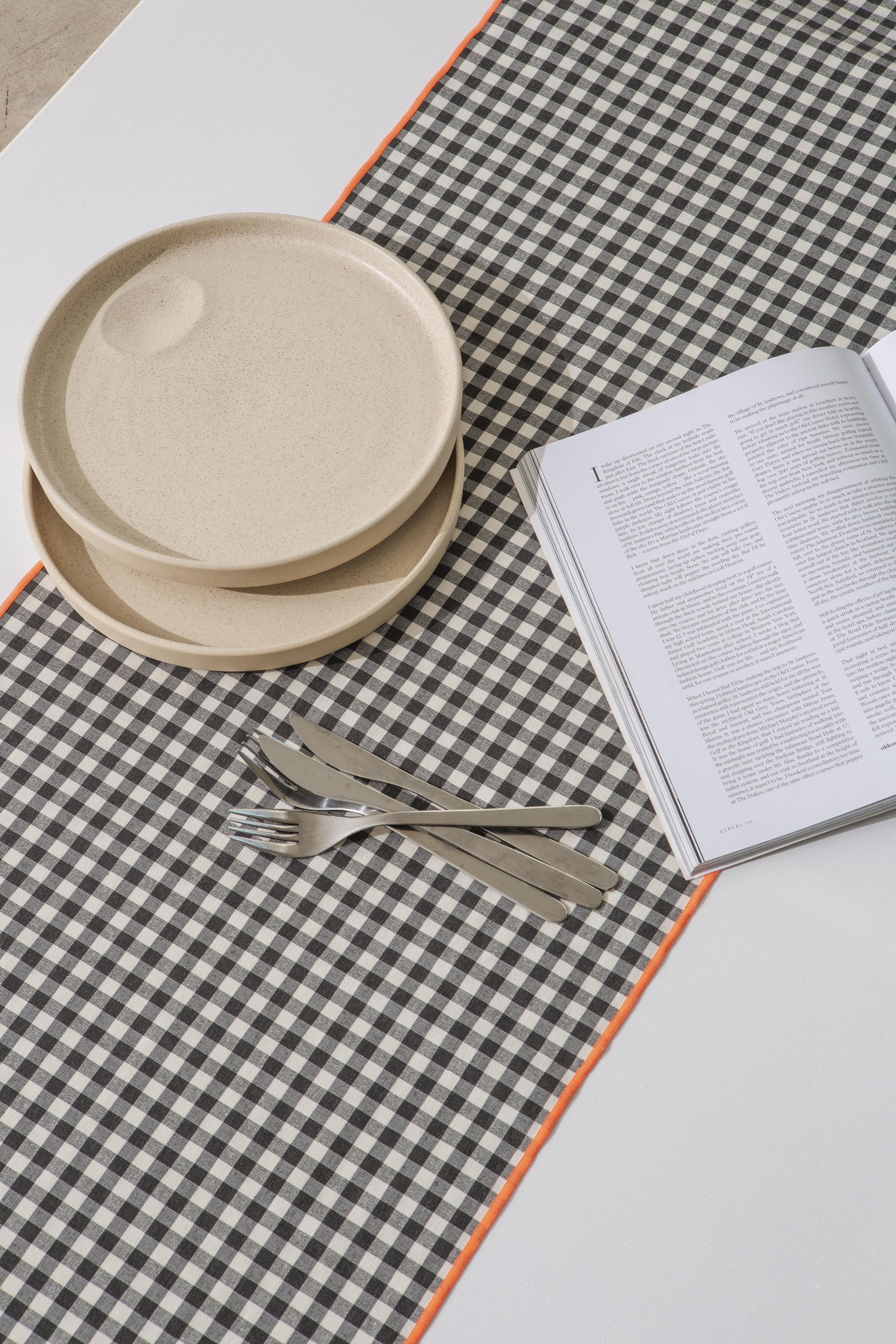 Set 2 Caminos de mesa Vichy Black