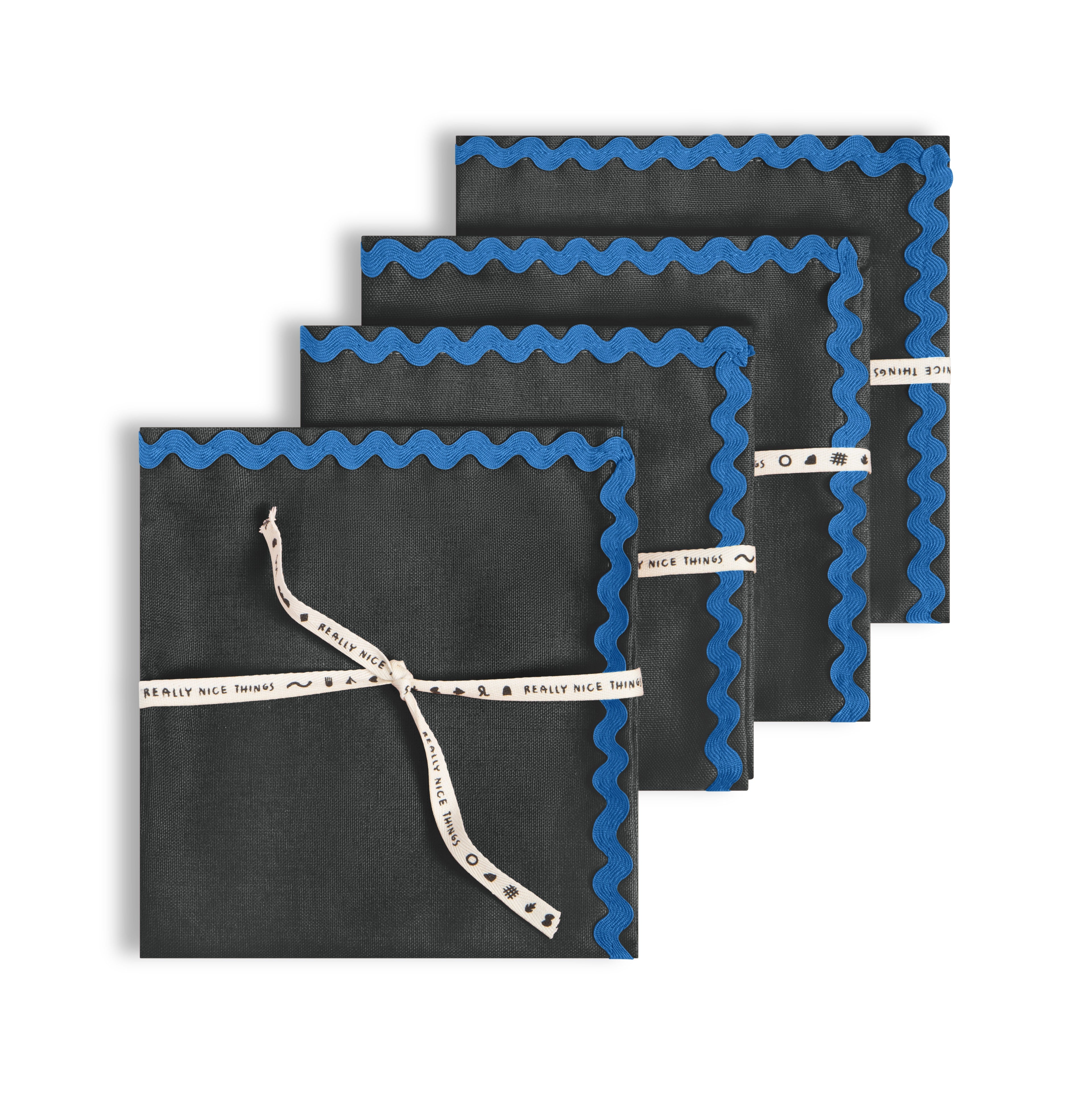 Set 4 servilletas Wavy Gris