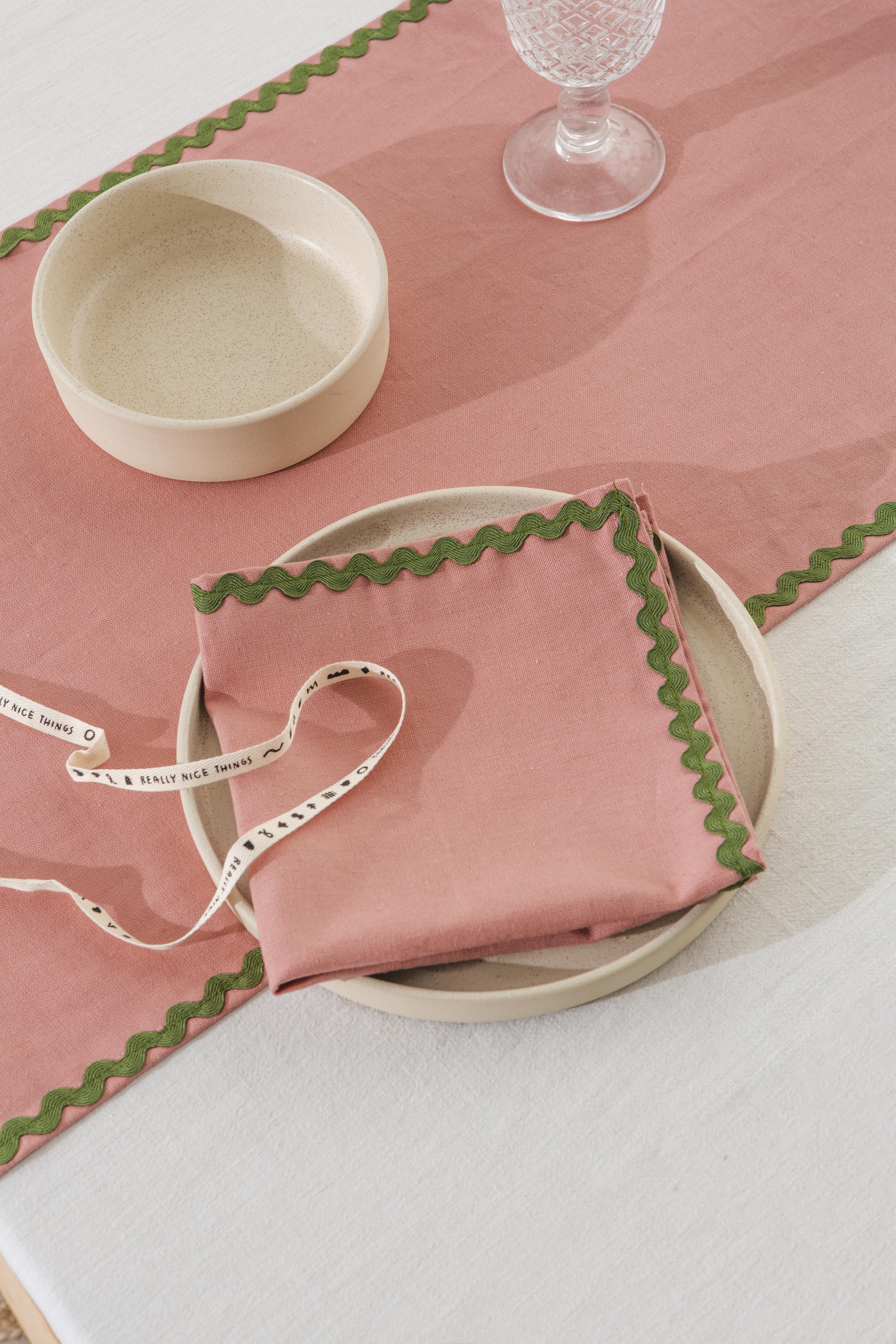 Set 4 servilletas Wavy Pink